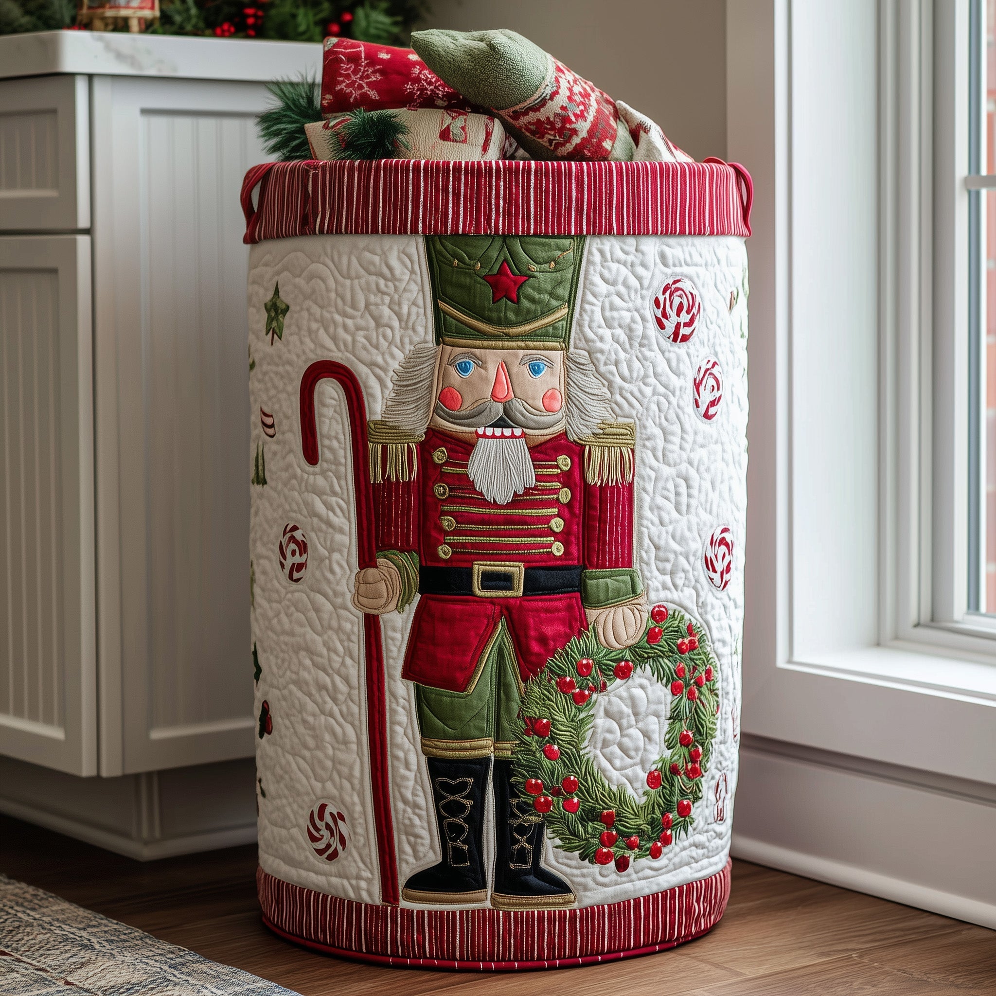 Nutcracker Spirit Quilted Laundry Basket GFTOTL4847