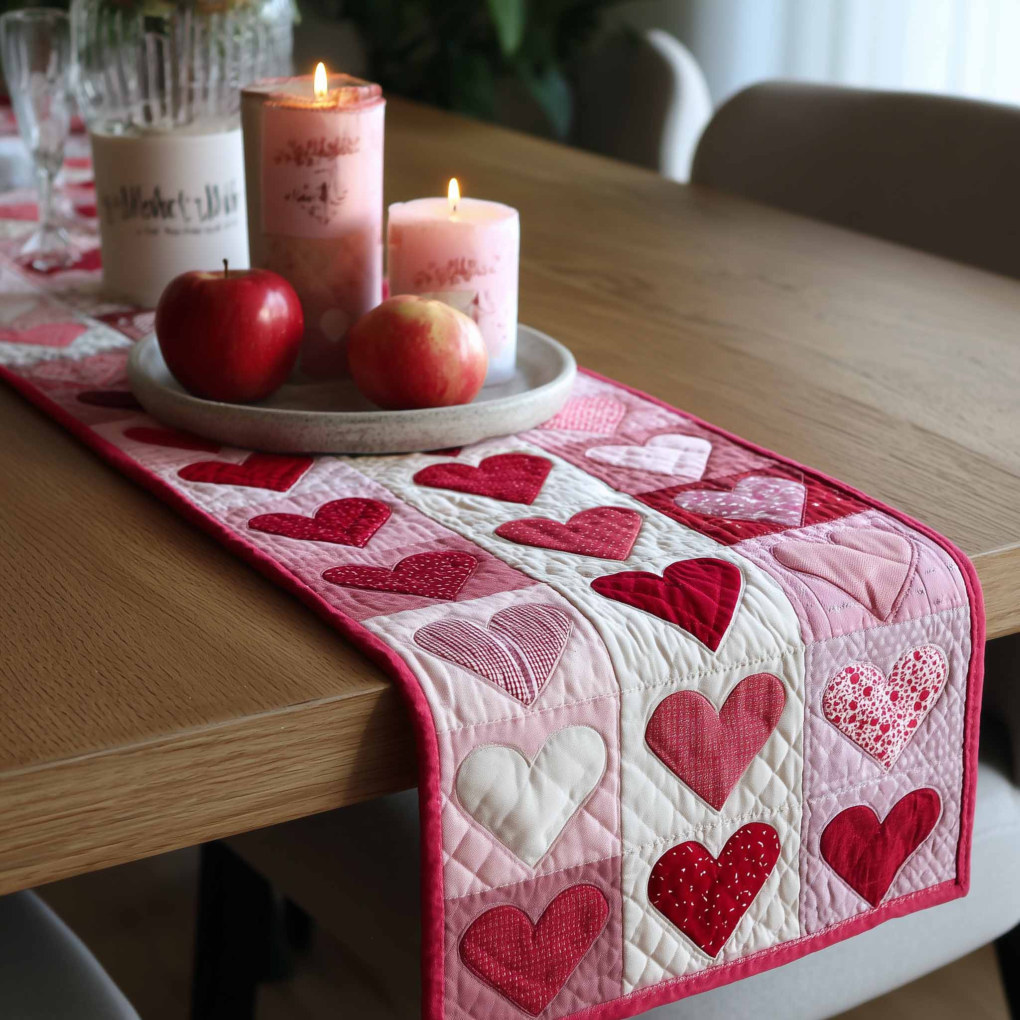 Bound Hearts Quilted Table Runner GFTOTL5317