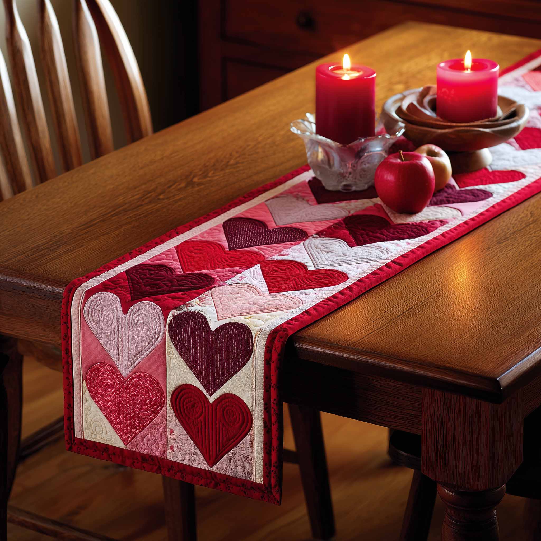 Bound Hearts Quilted Table Runner GFTOTL5318
