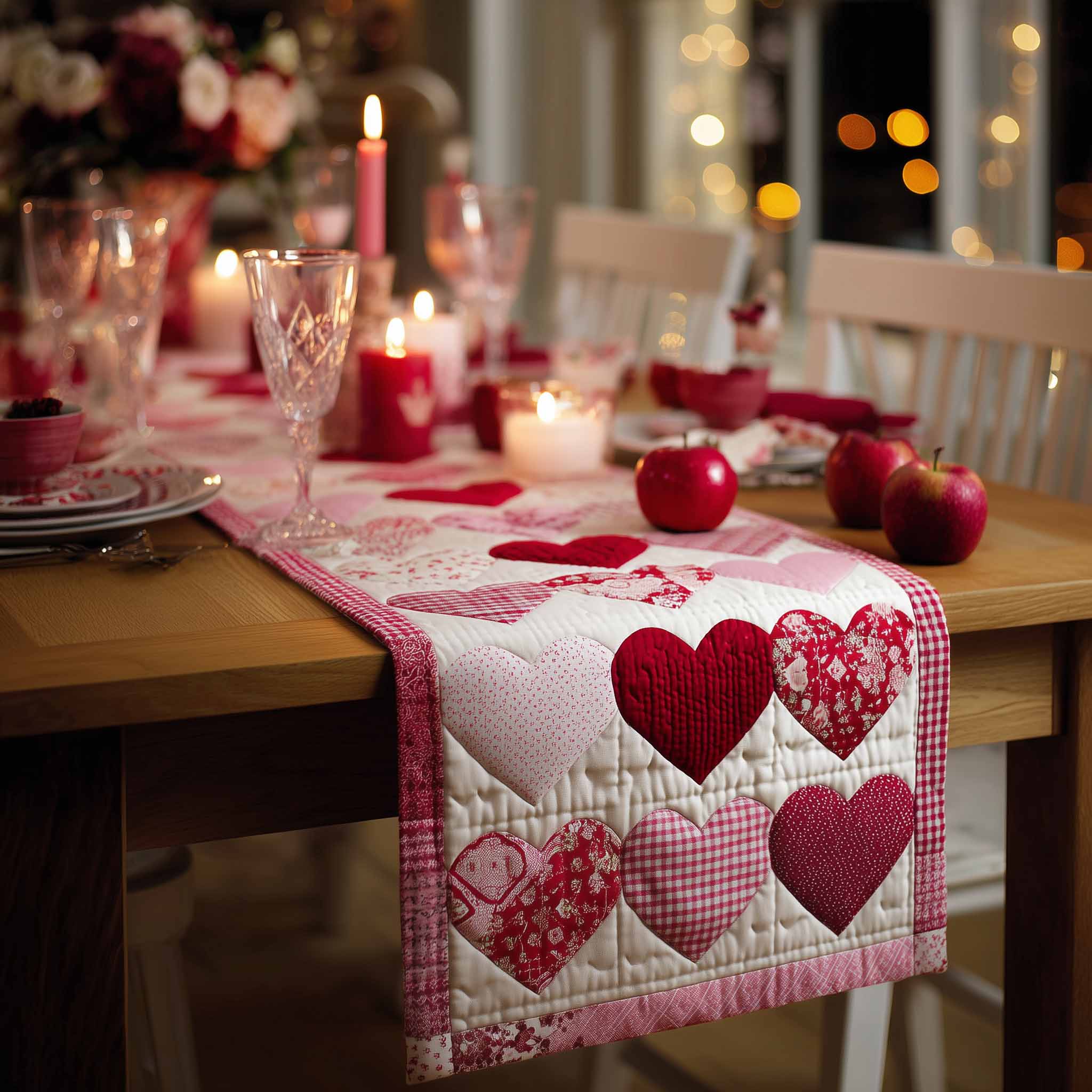 Bound Hearts Quilted Table Runner GFTOTL5319
