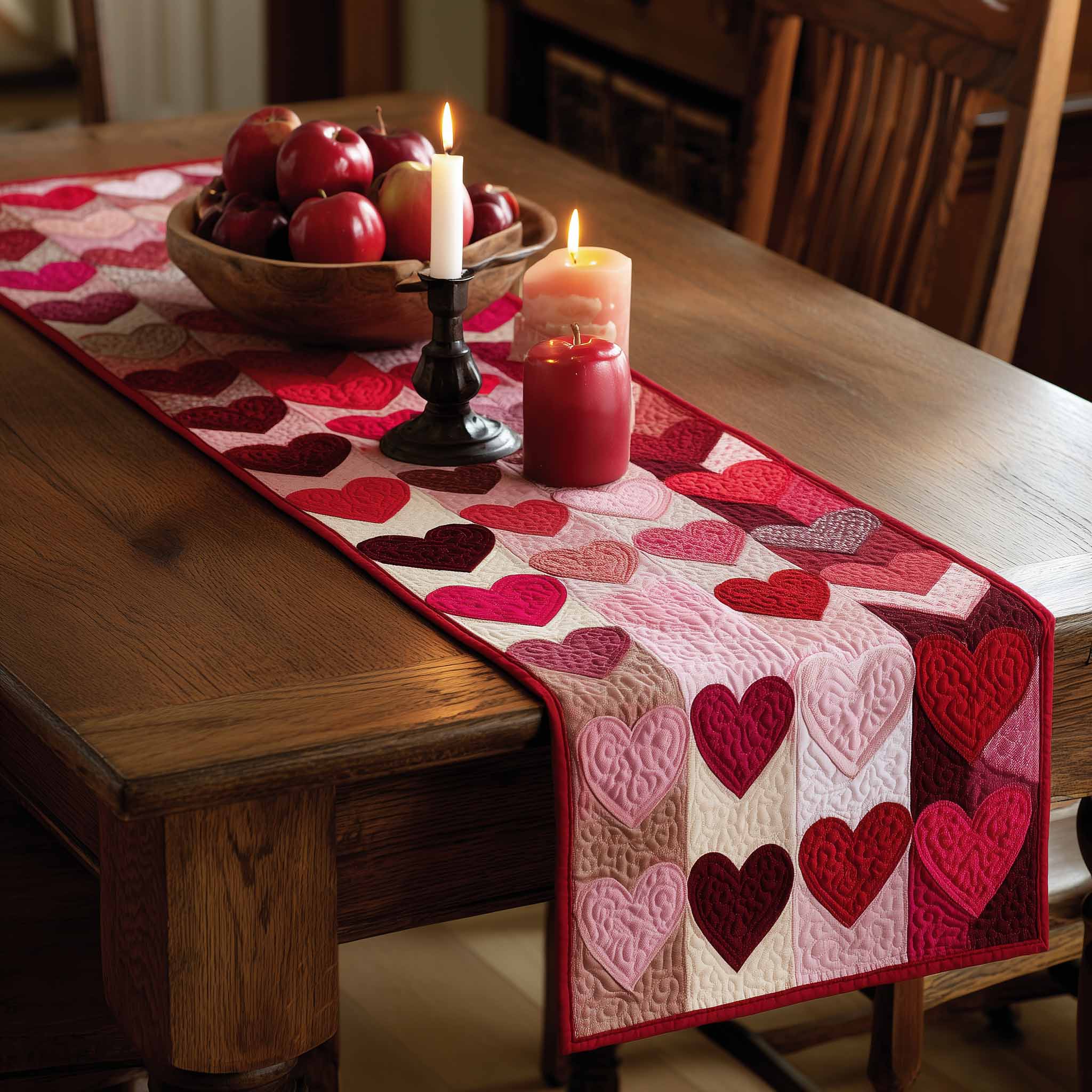 Bound Hearts Quilted Table Runner GFTOTL5321