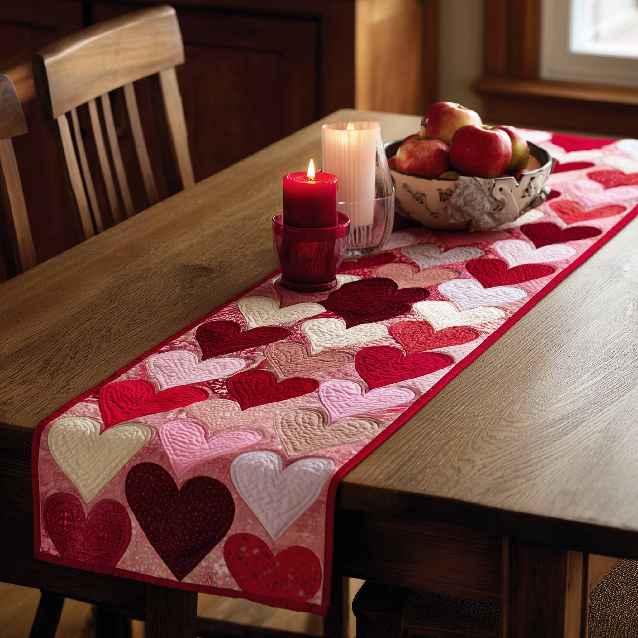 Bound Hearts Quilted Table Runner GFTOTL5322