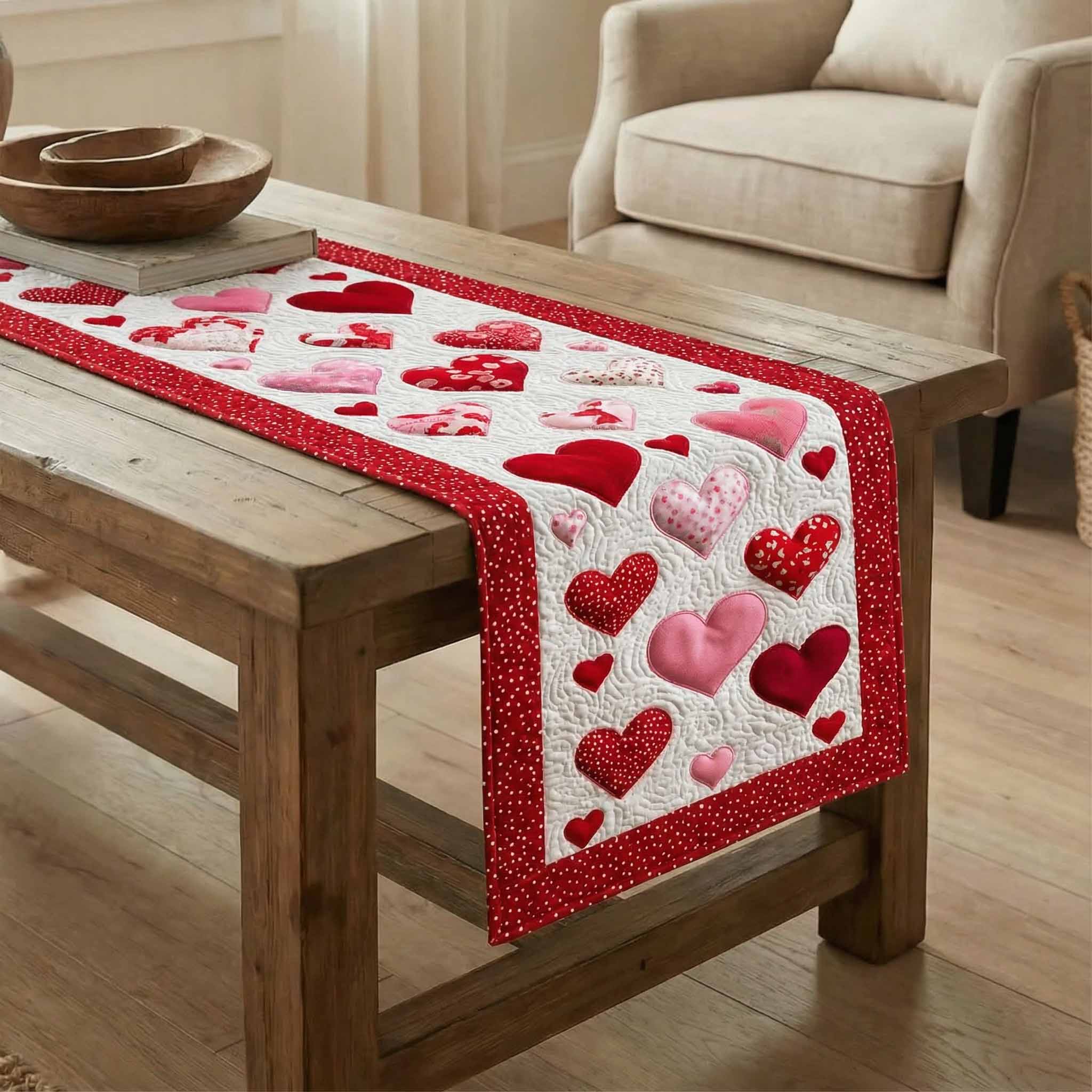 Bound Hearts Quilted Table Runner GFTOTL5325
