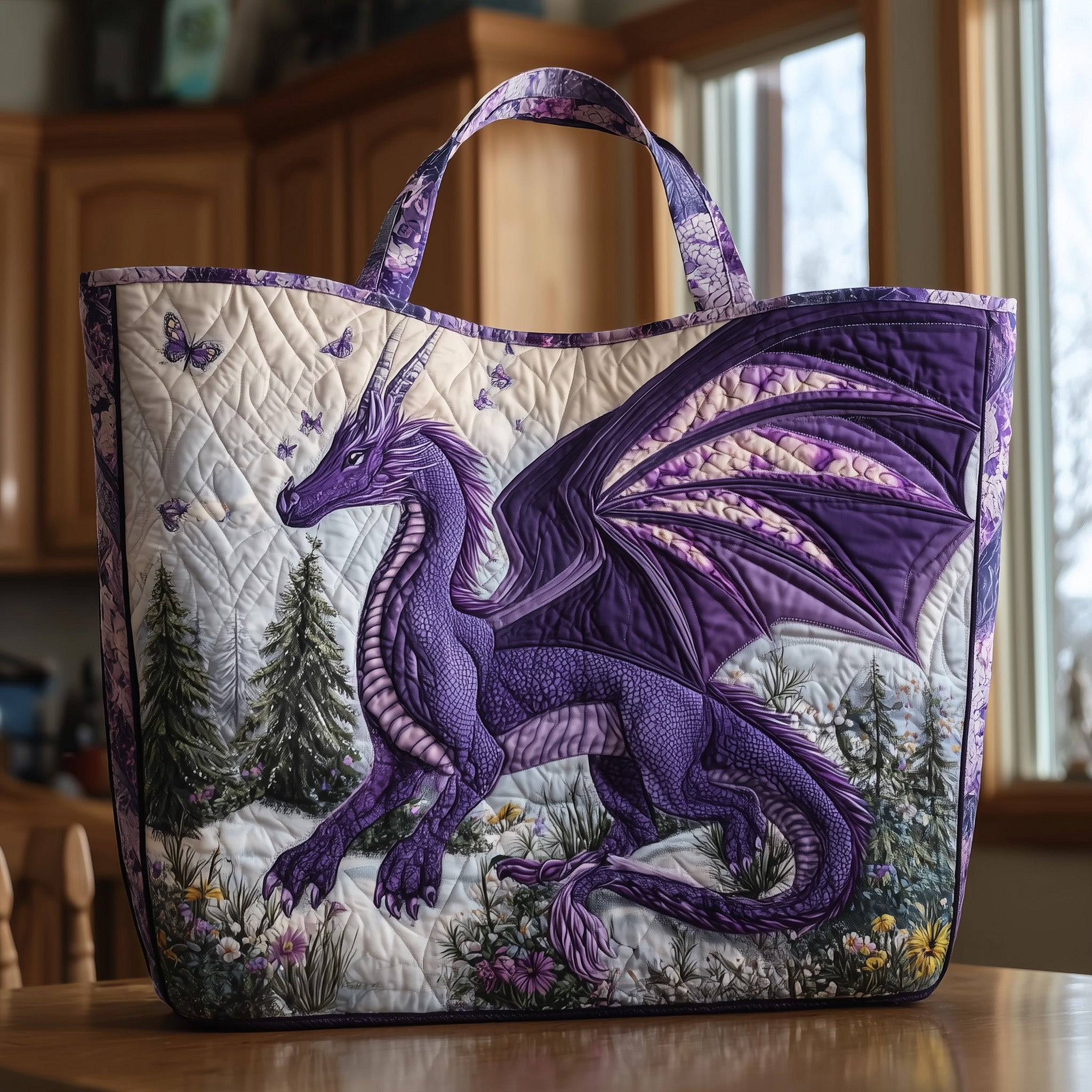 Majestic Dragon Quilted Tote Bag GFTOTP10014