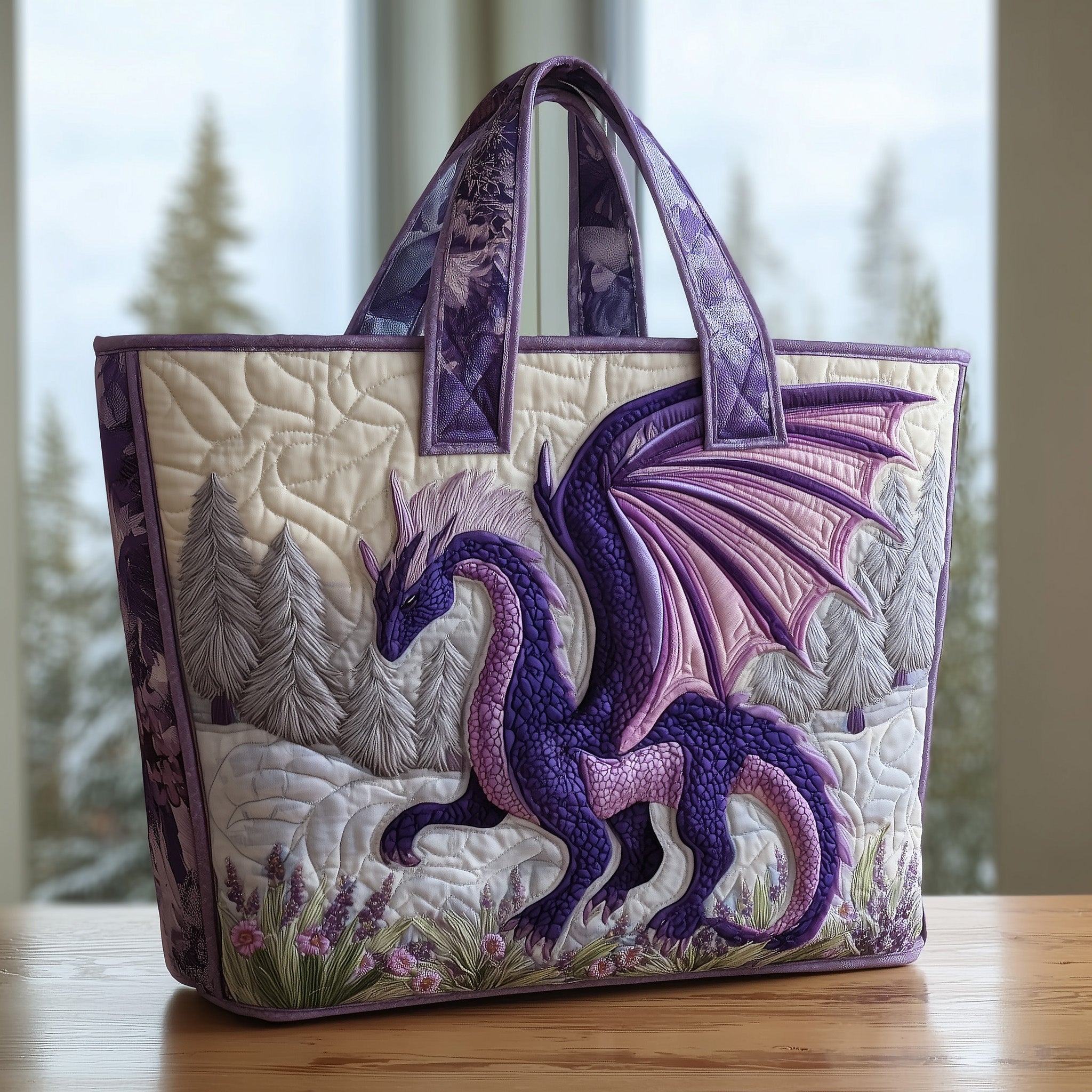 Majestic Dragon Quilted Tote Bag GFTOTP10015
