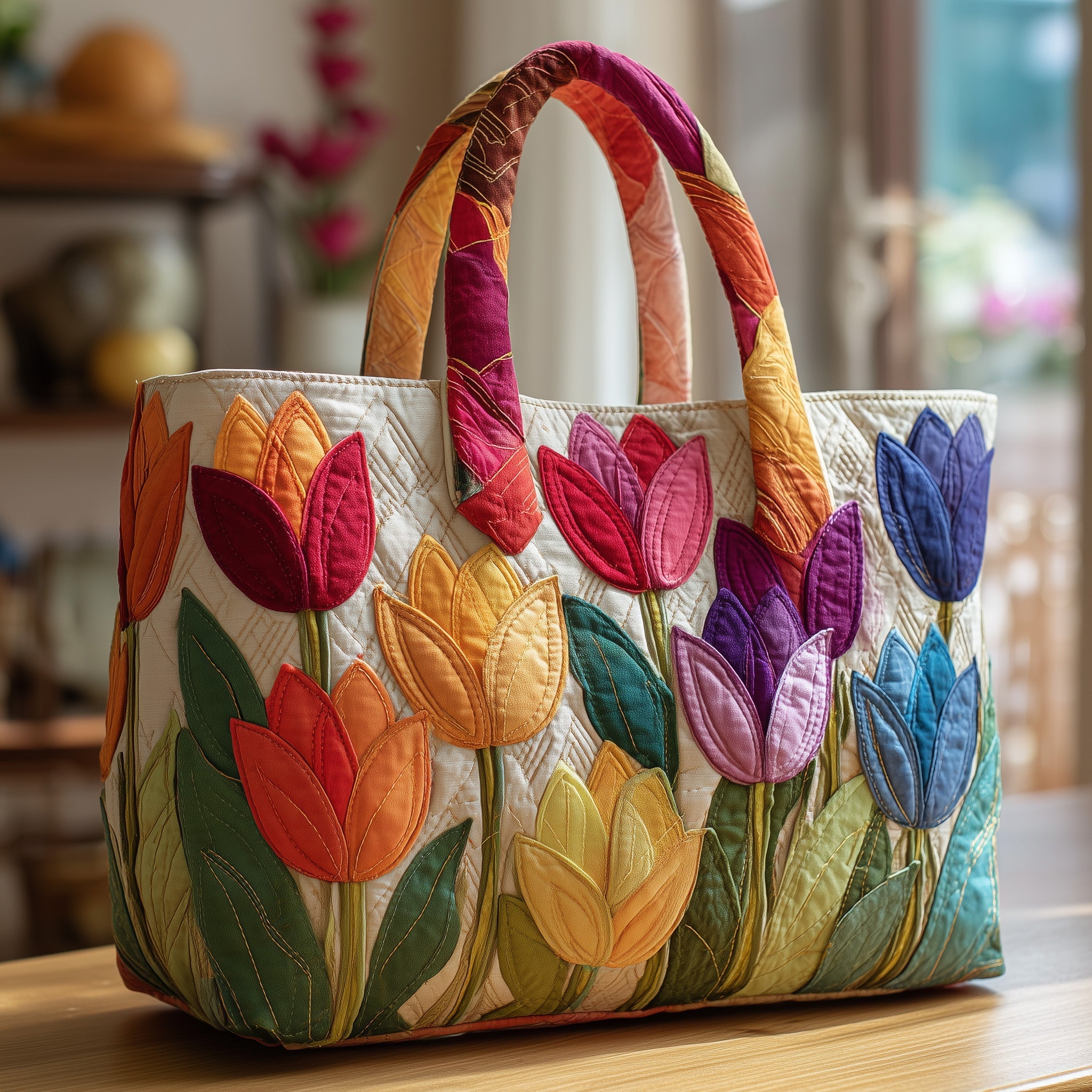 Tulip Bloom Quilted Tote Bag GFTOTP10045