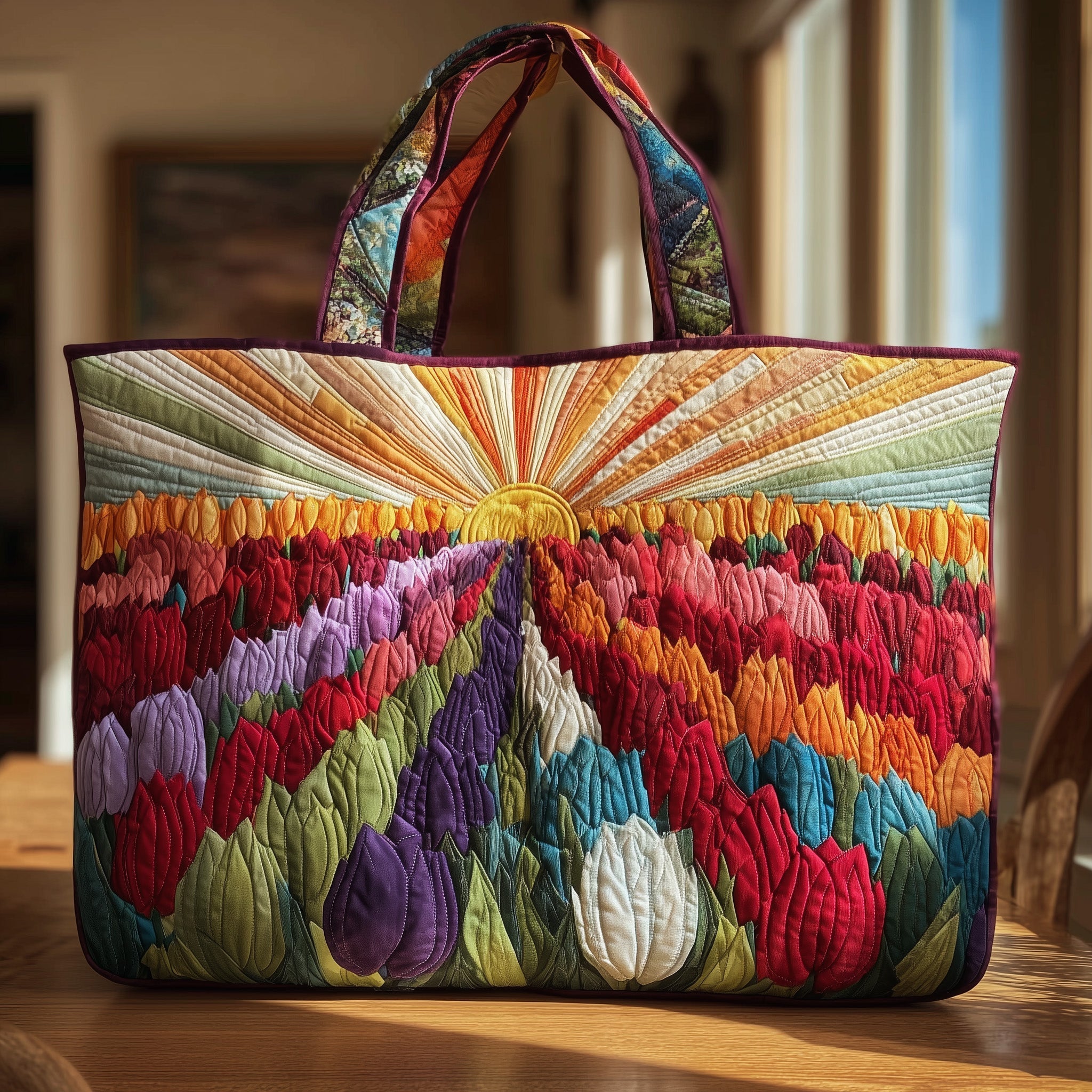 Tulip Bloom Quilted Tote Bag GFTOTP10047