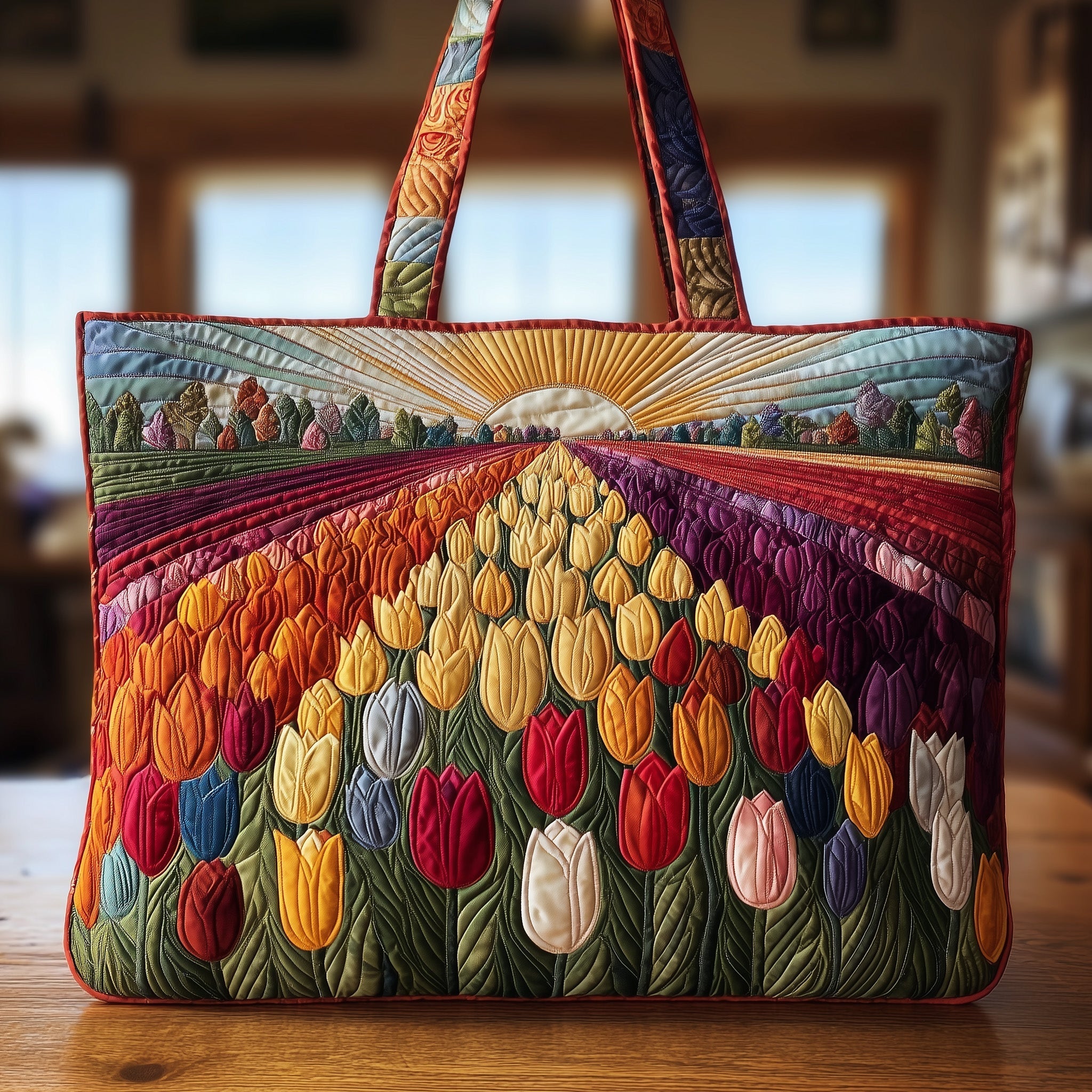 Tulip Bloom Quilted Tote Bag GFTOTP10048