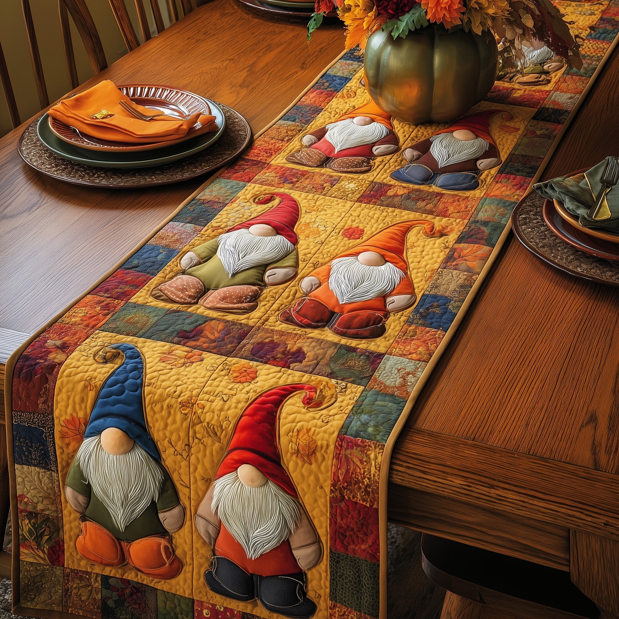 Autumn Gnome Quilted Table Runner GFTOTP10094