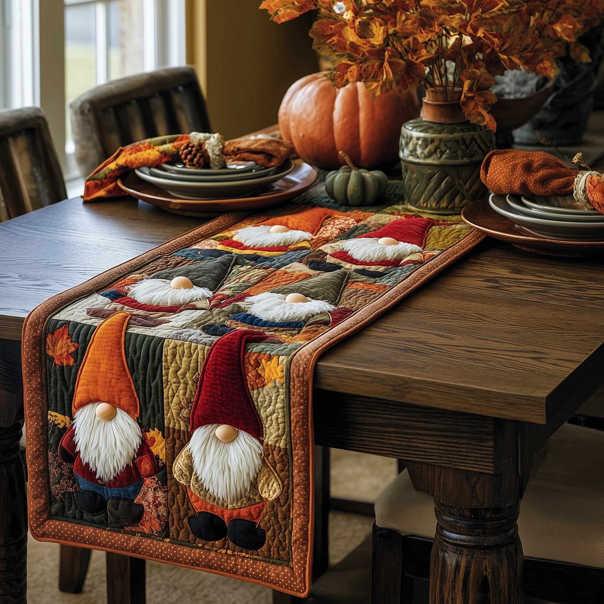 Autumn Gnome Quilted Table Runner GFTOTP10098