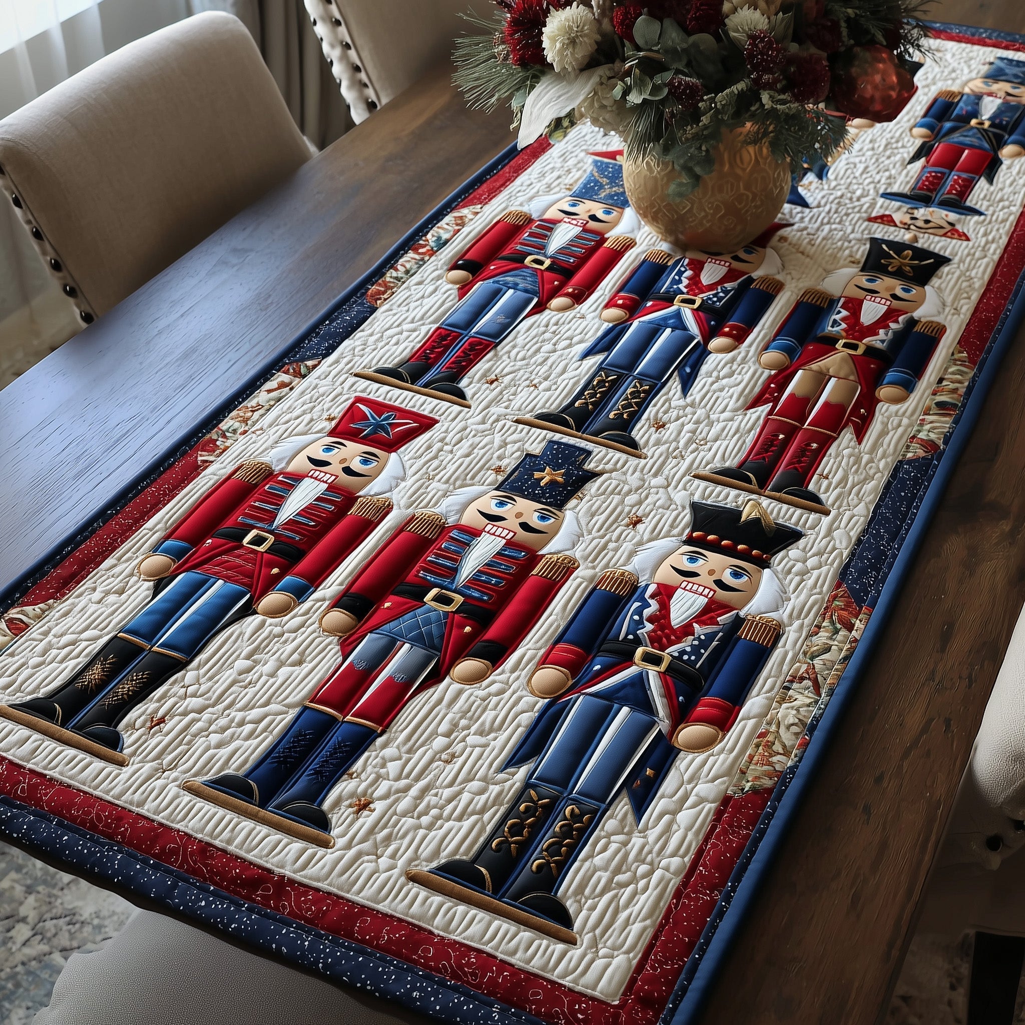 Patriot Nutcracker Quilted Table Runner GFTOTP10194