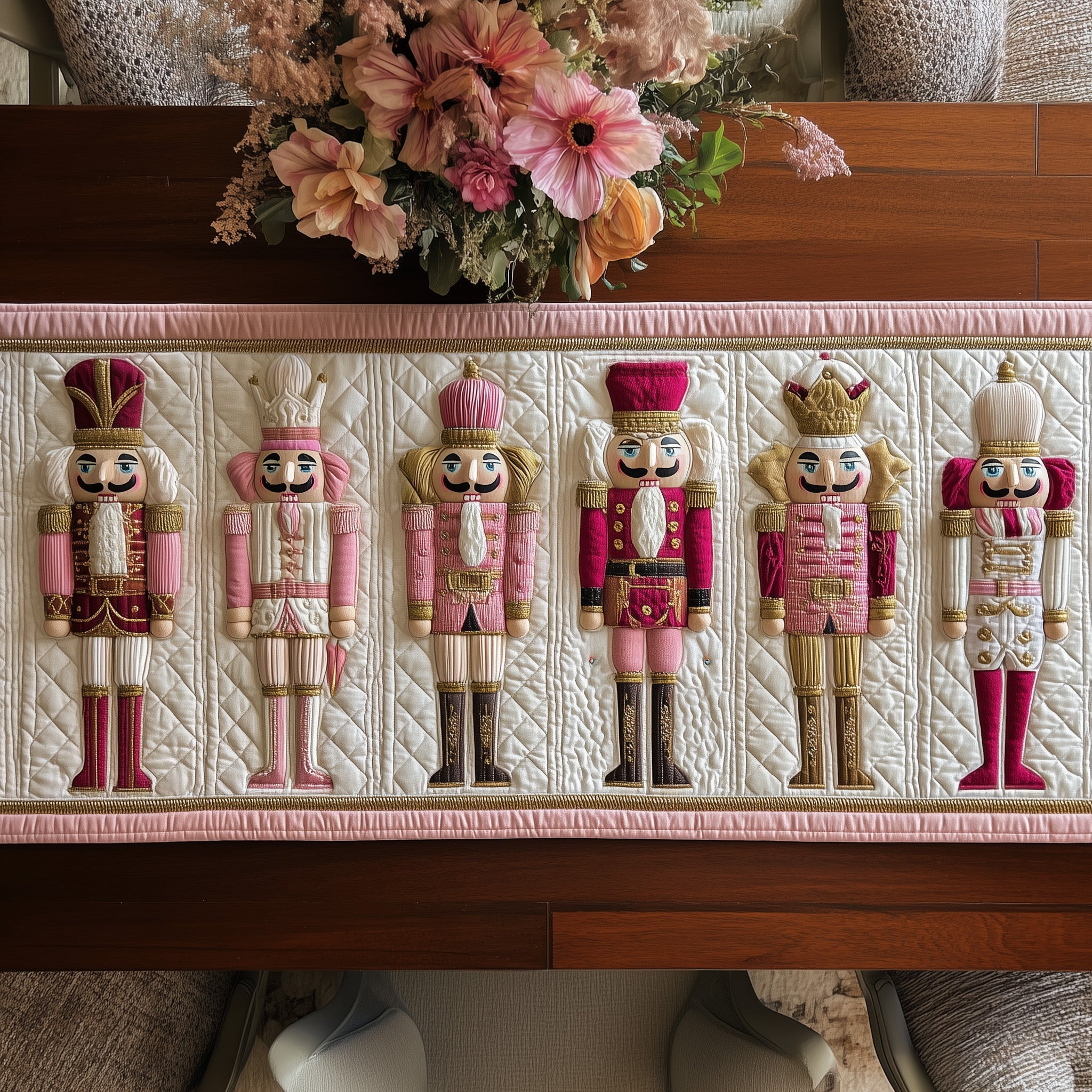 Pink Parade Nutcracker Quilted Table Runner GFTOTP10196