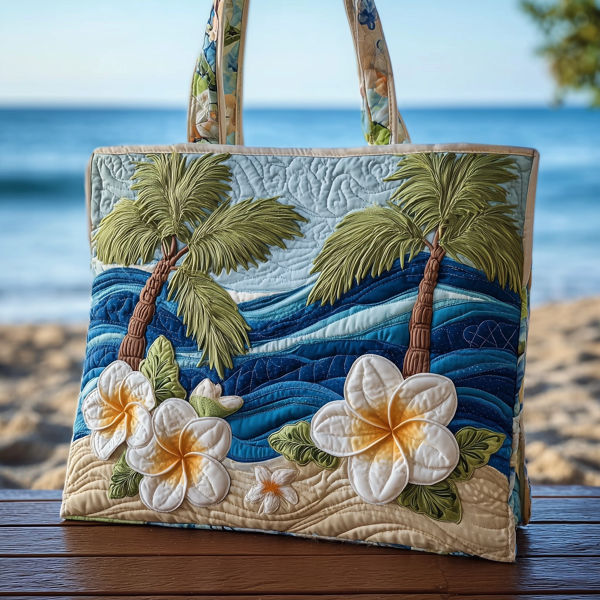 Tropical Beach Quilted Tote Bag GFTOTP10492
