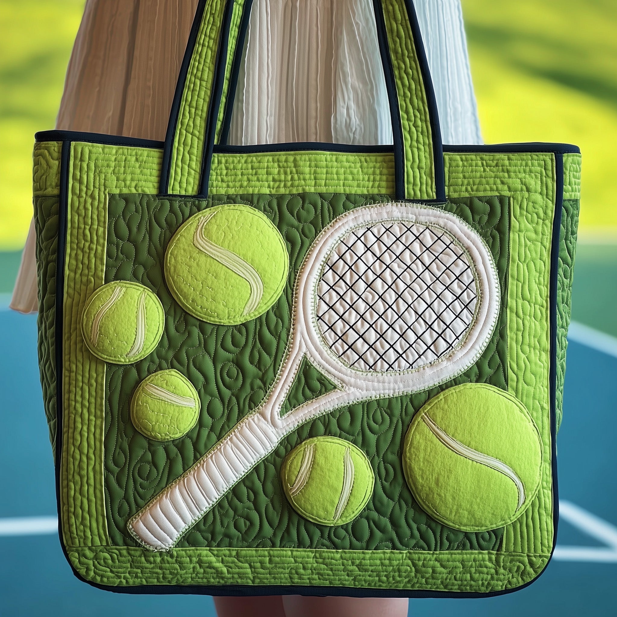 Tennis Time Quilted Tote Bag GFTOTP10638