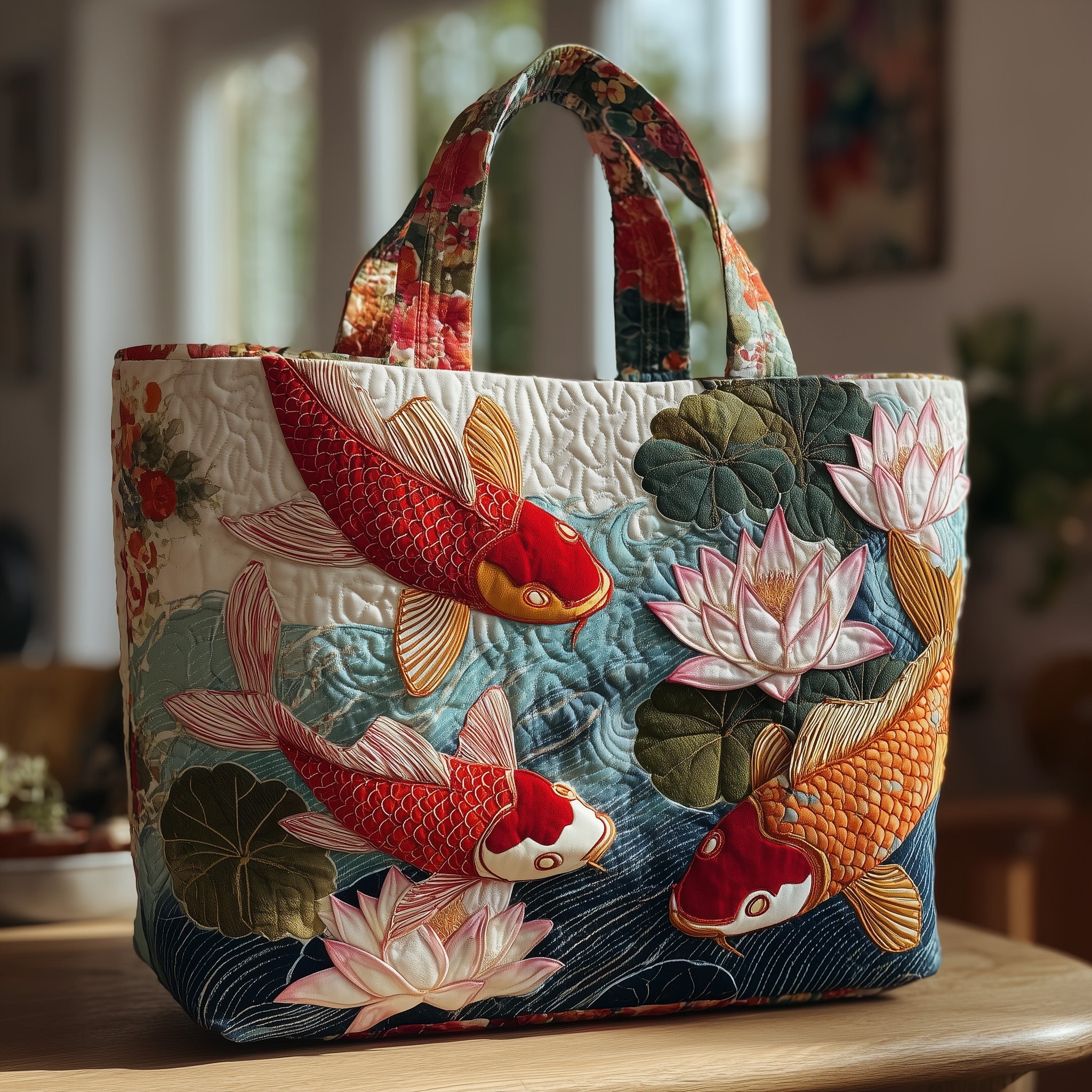Koi Fish Quilted Tote Bag GFTOTP10924