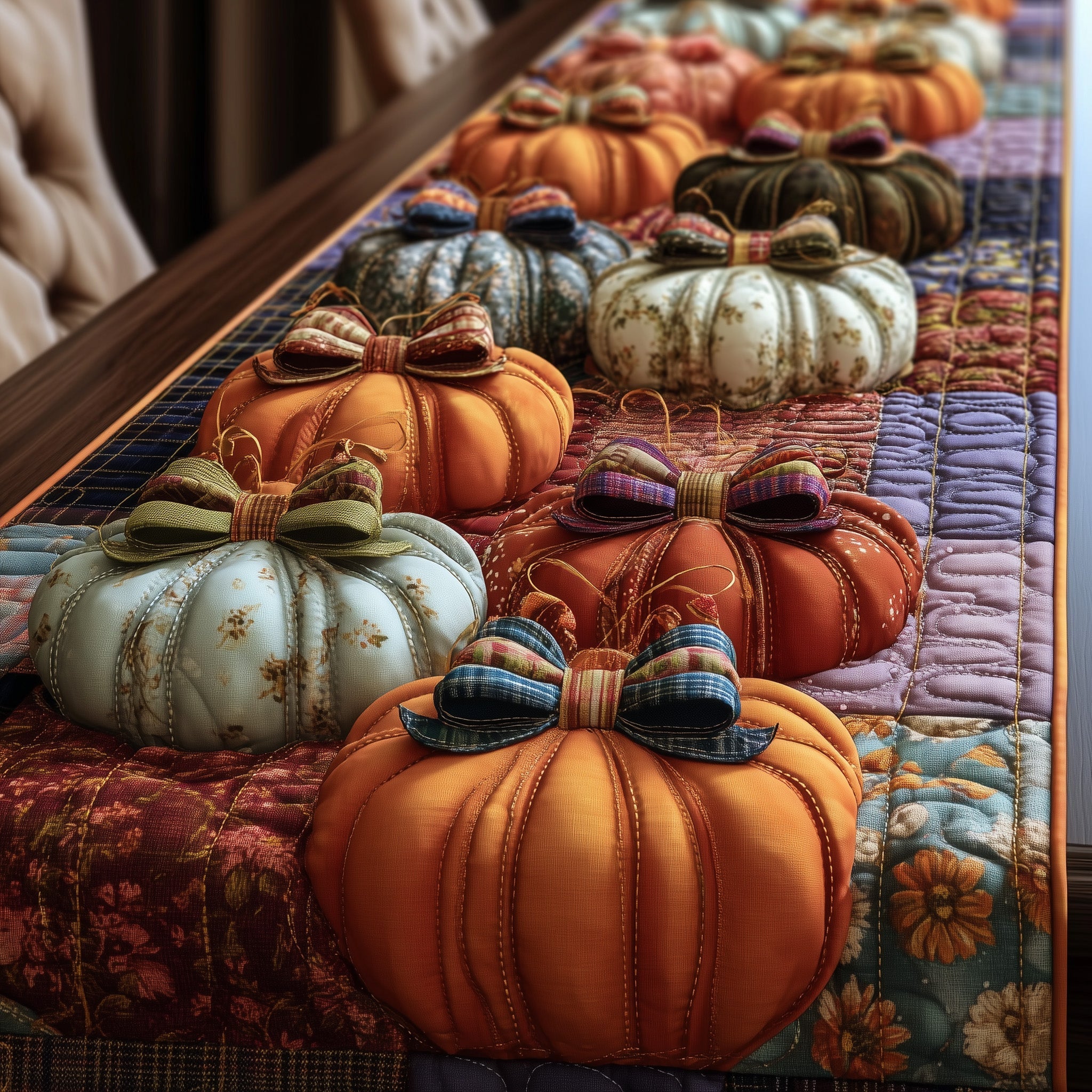 Crisp Autumn Patch Quilted Table Runner GFTOTP11043