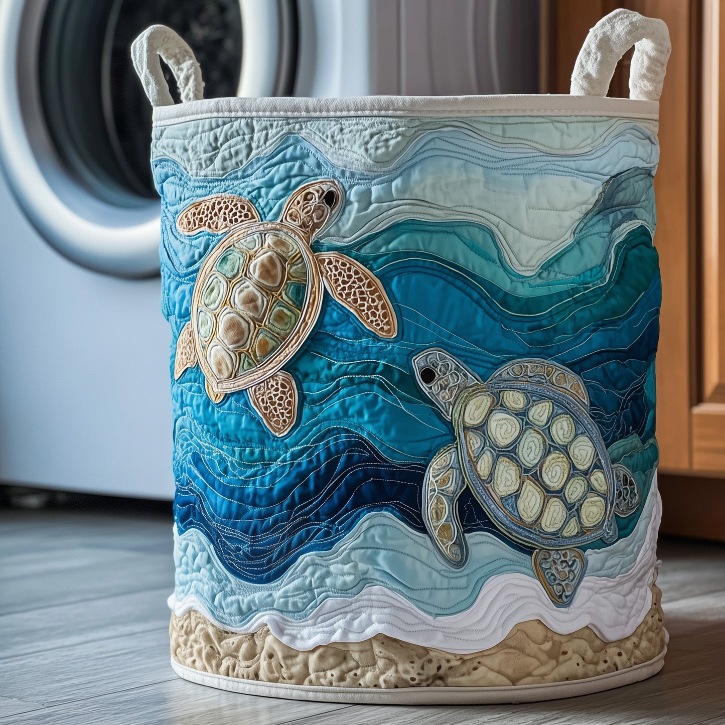 Turtle Drift QuiltedLaundry Basket GFTOTP11O51