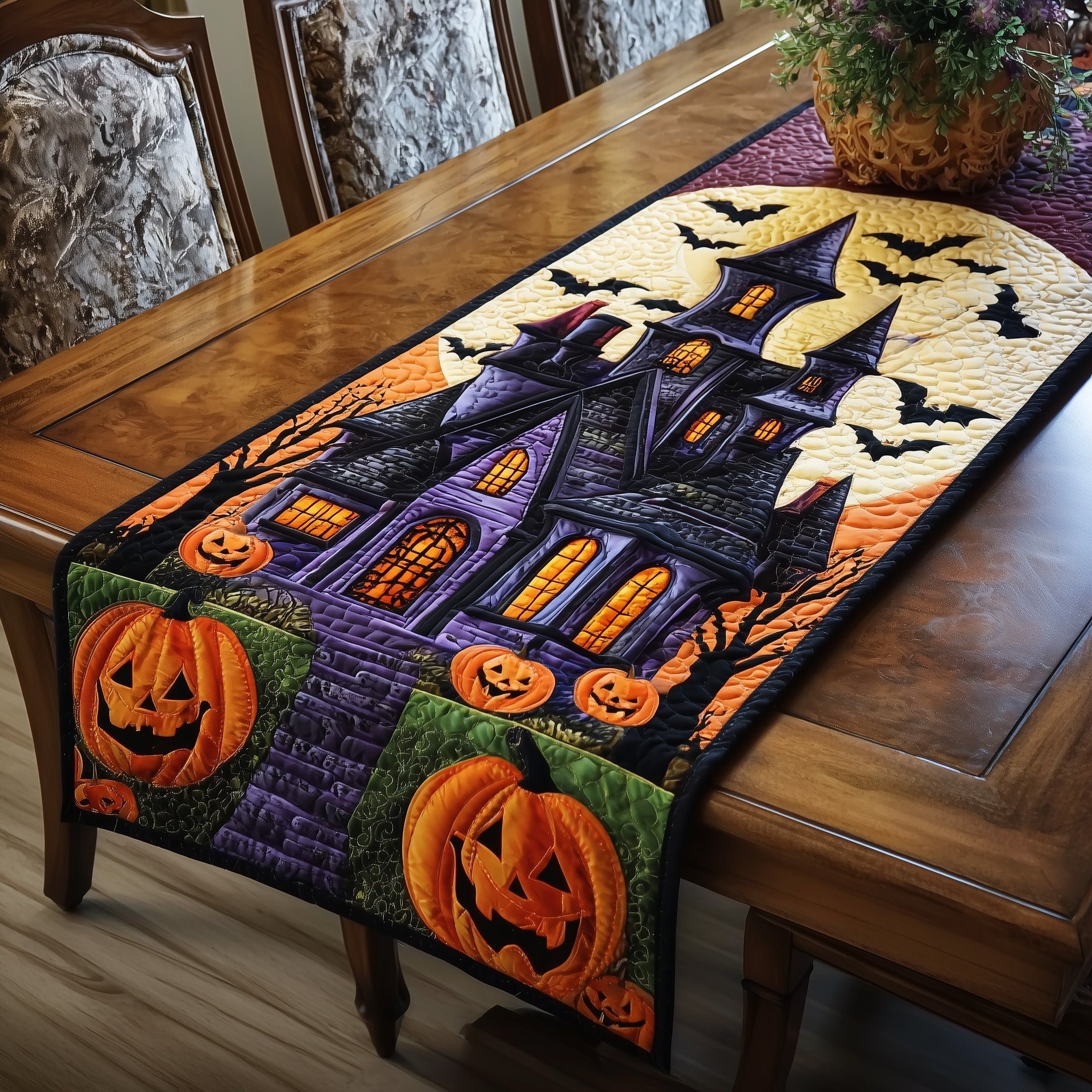 Spooky Manor Quilted Table Runner GFTOTP11097