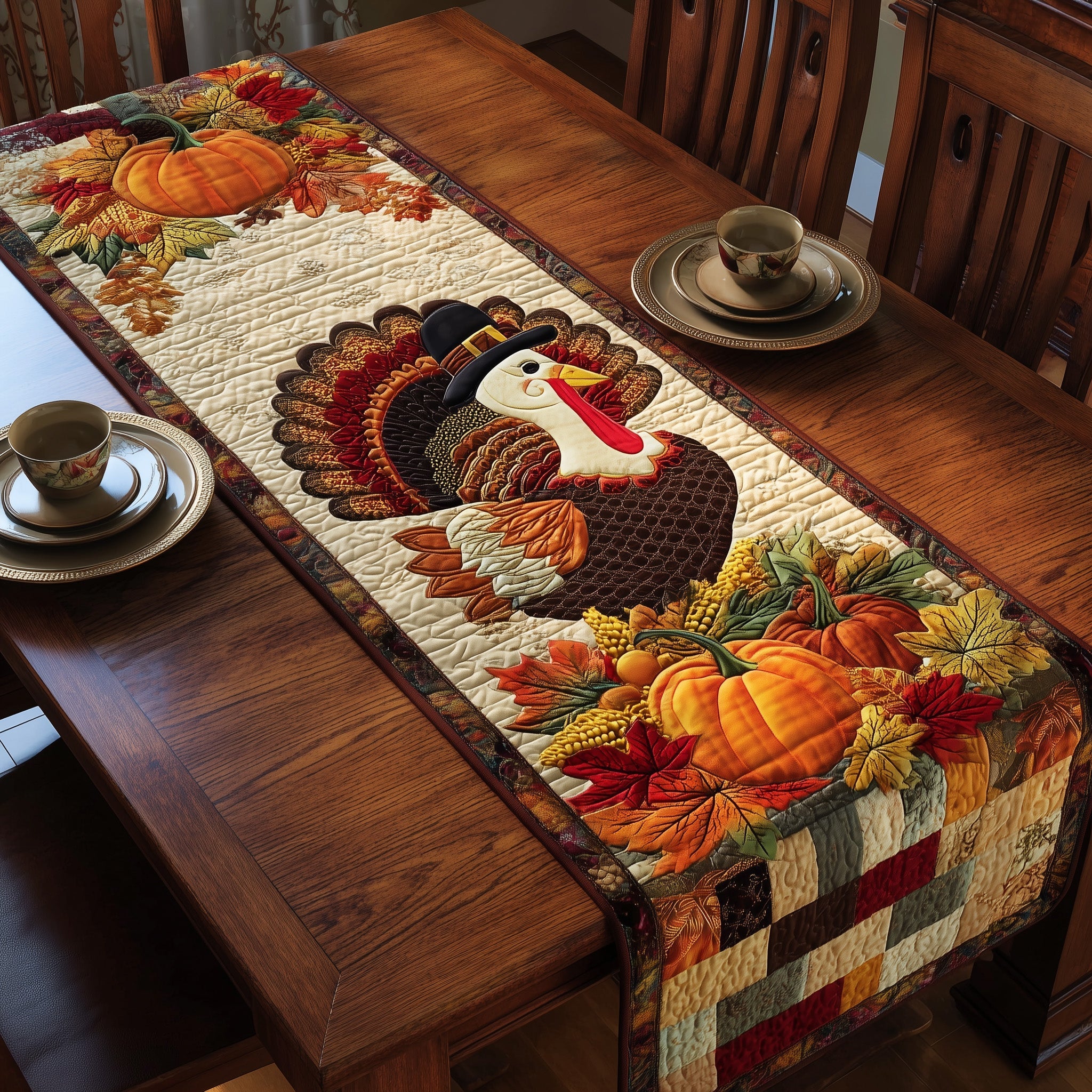 Autumn Turkey Quilted Table Runner GFTOTP11248