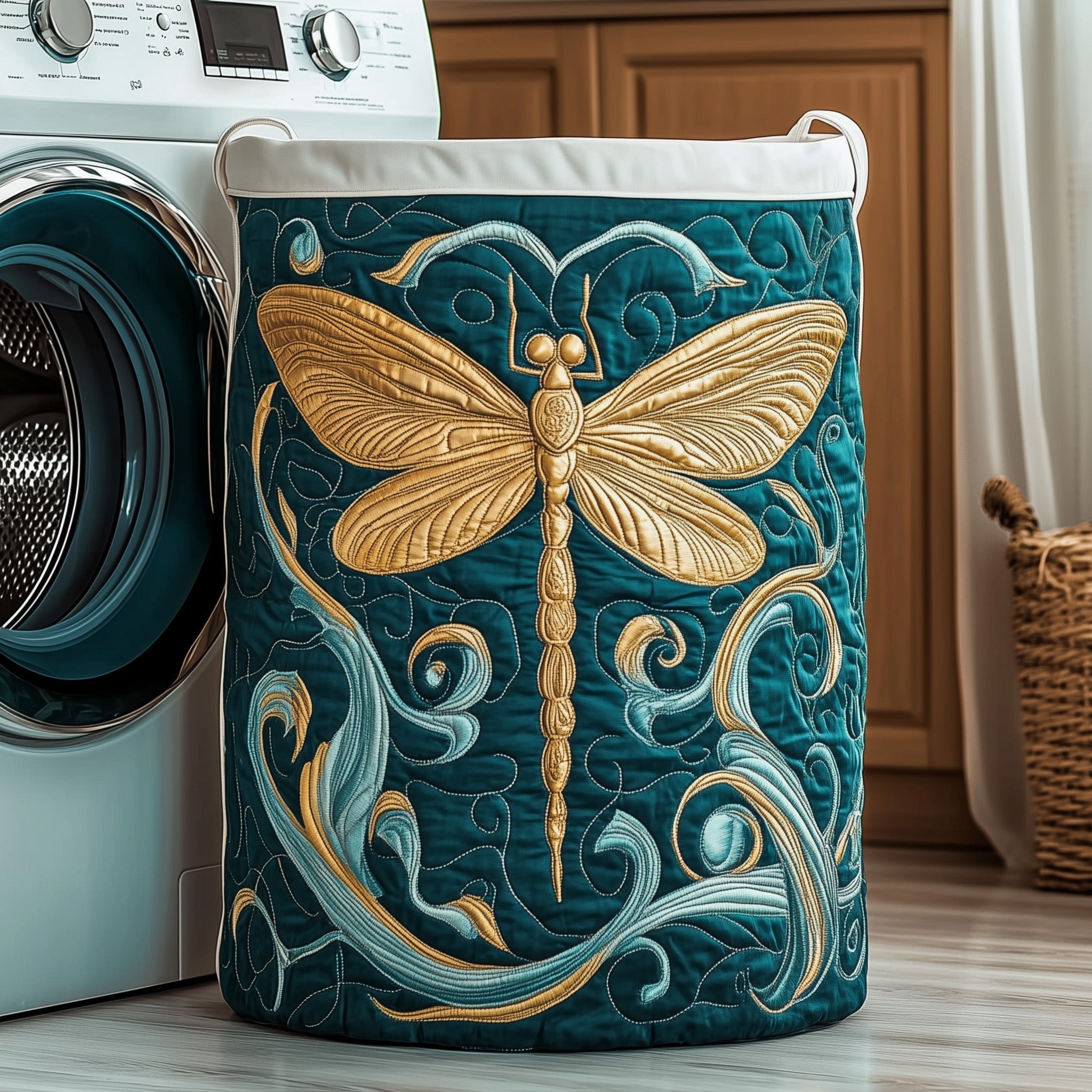 Dragonfly Charm Quilted Laundry Basket GFTOTP11889
