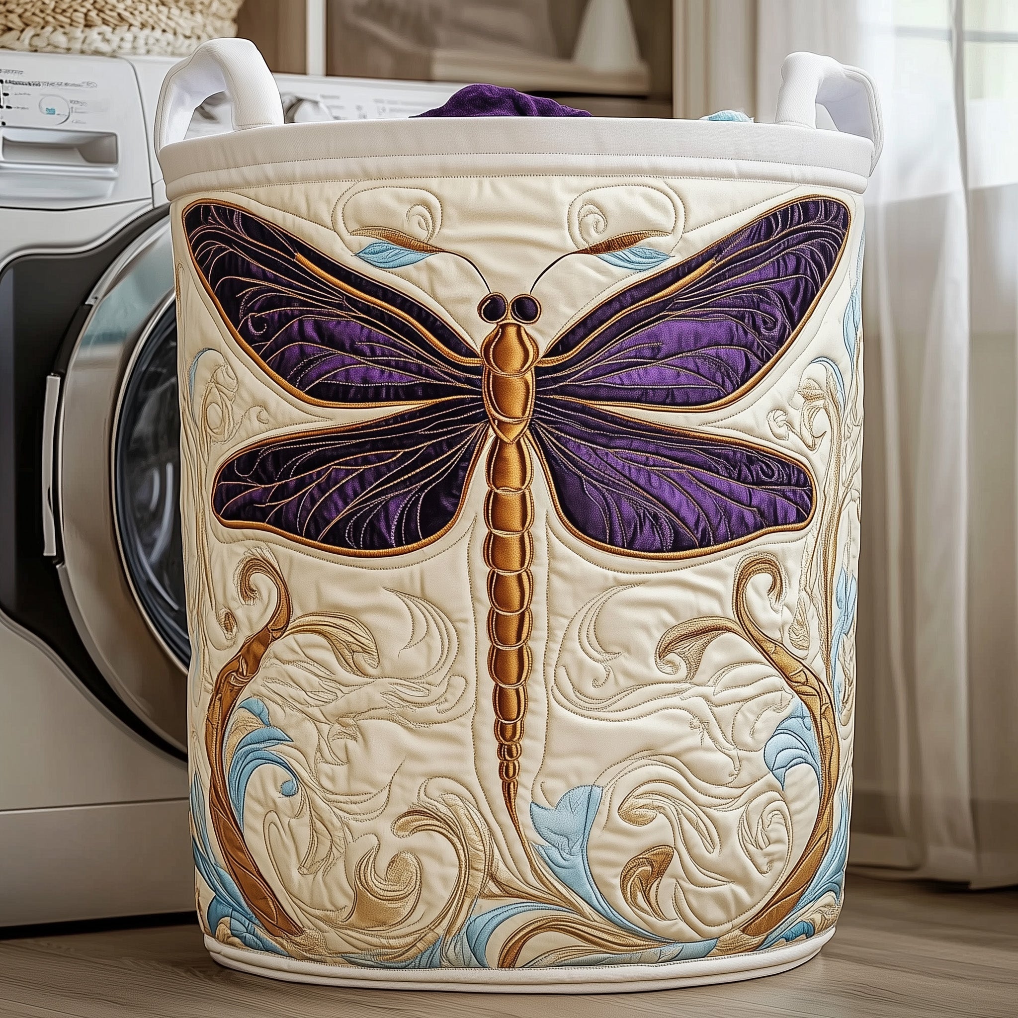 Dragonfly Charm Quilted Laundry Basket GFTOTP11891