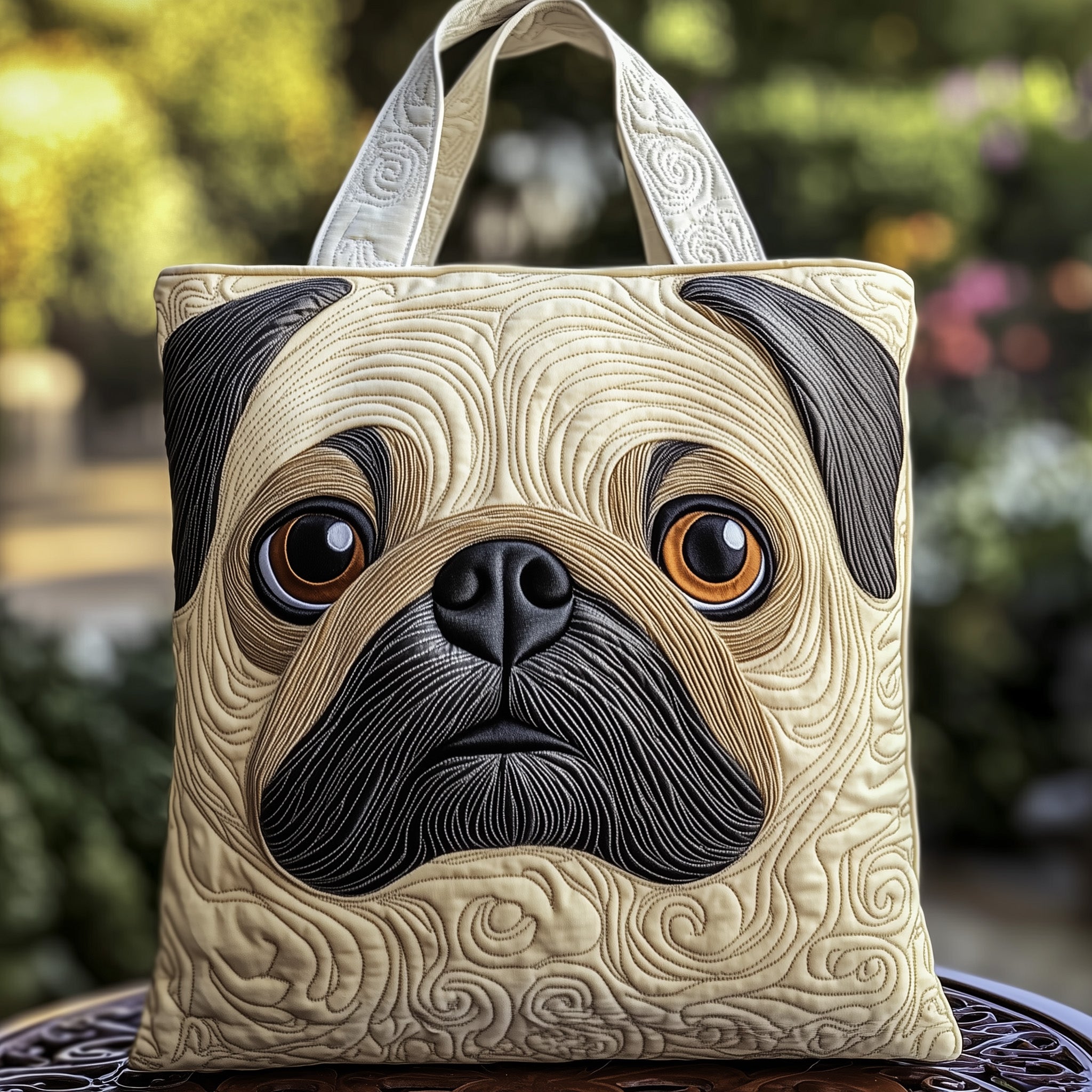 Pug Charm Quilted Tote Bag GFTOTP11938