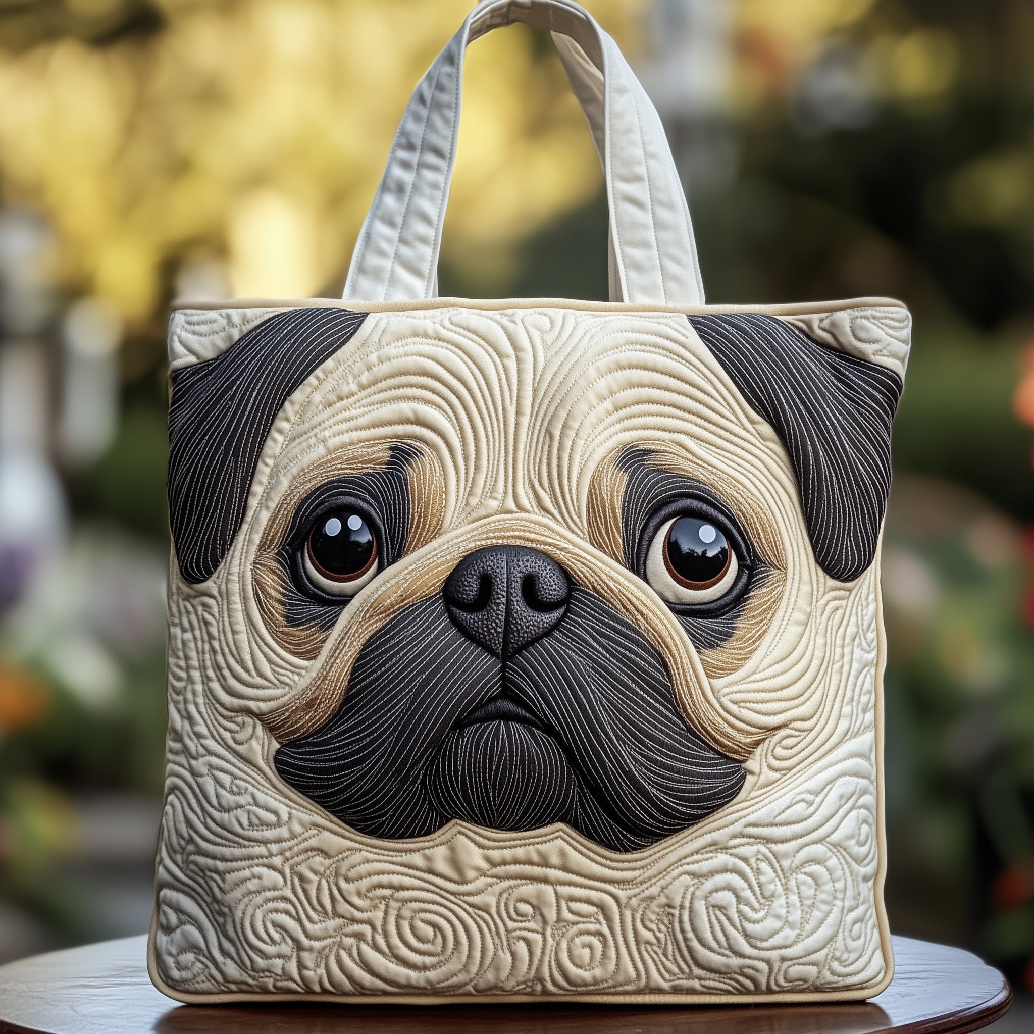 Pug Charm Quilted Tote Bag GFTOTP11939