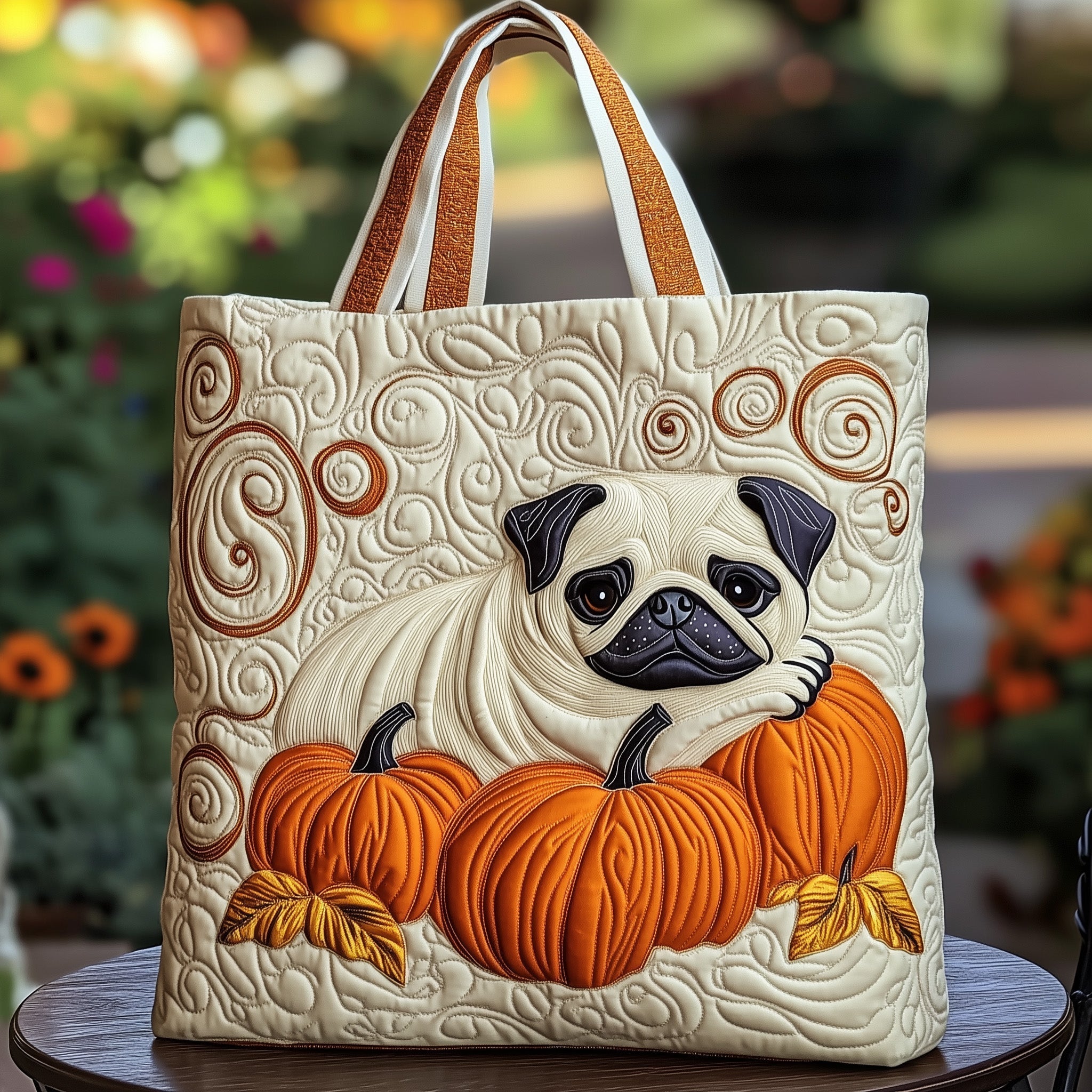 Pug Charm Quilted Tote Bag GFTOTP11943