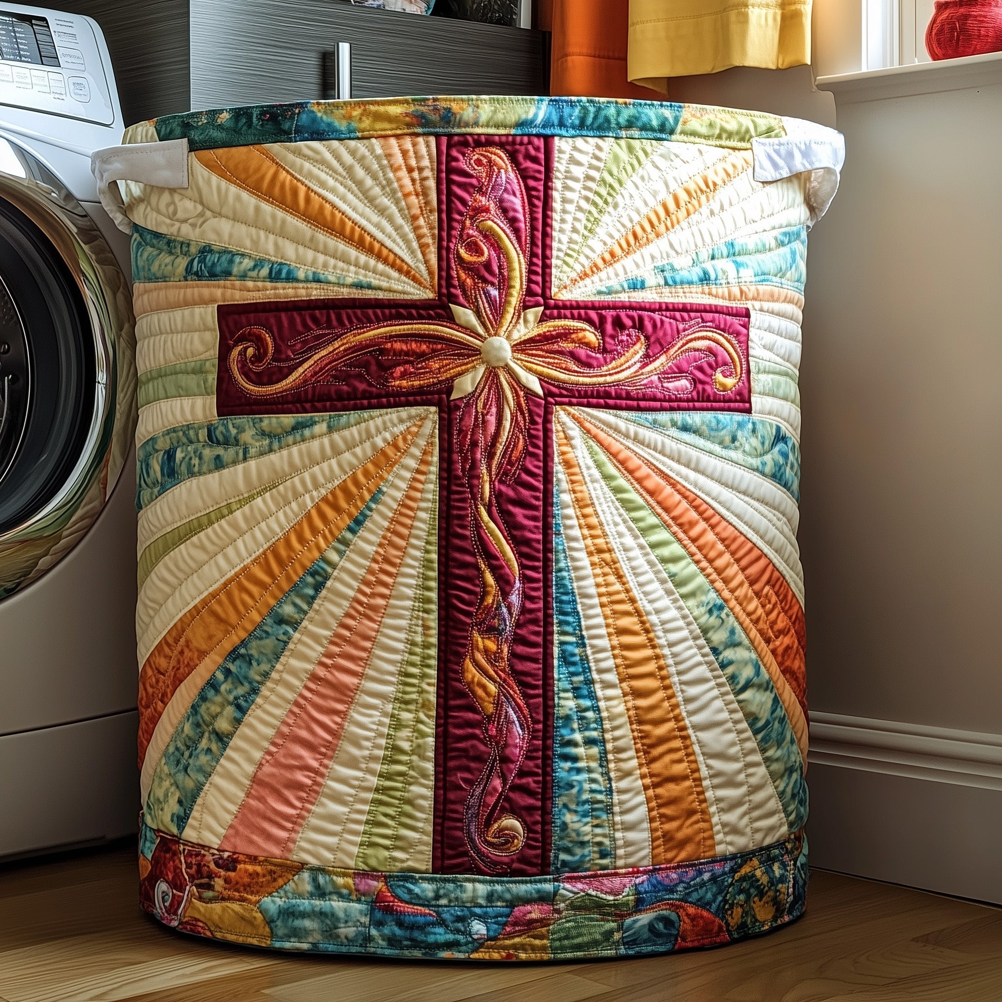 Light of Faith Quilted Laundry Basket GFTOTP11975