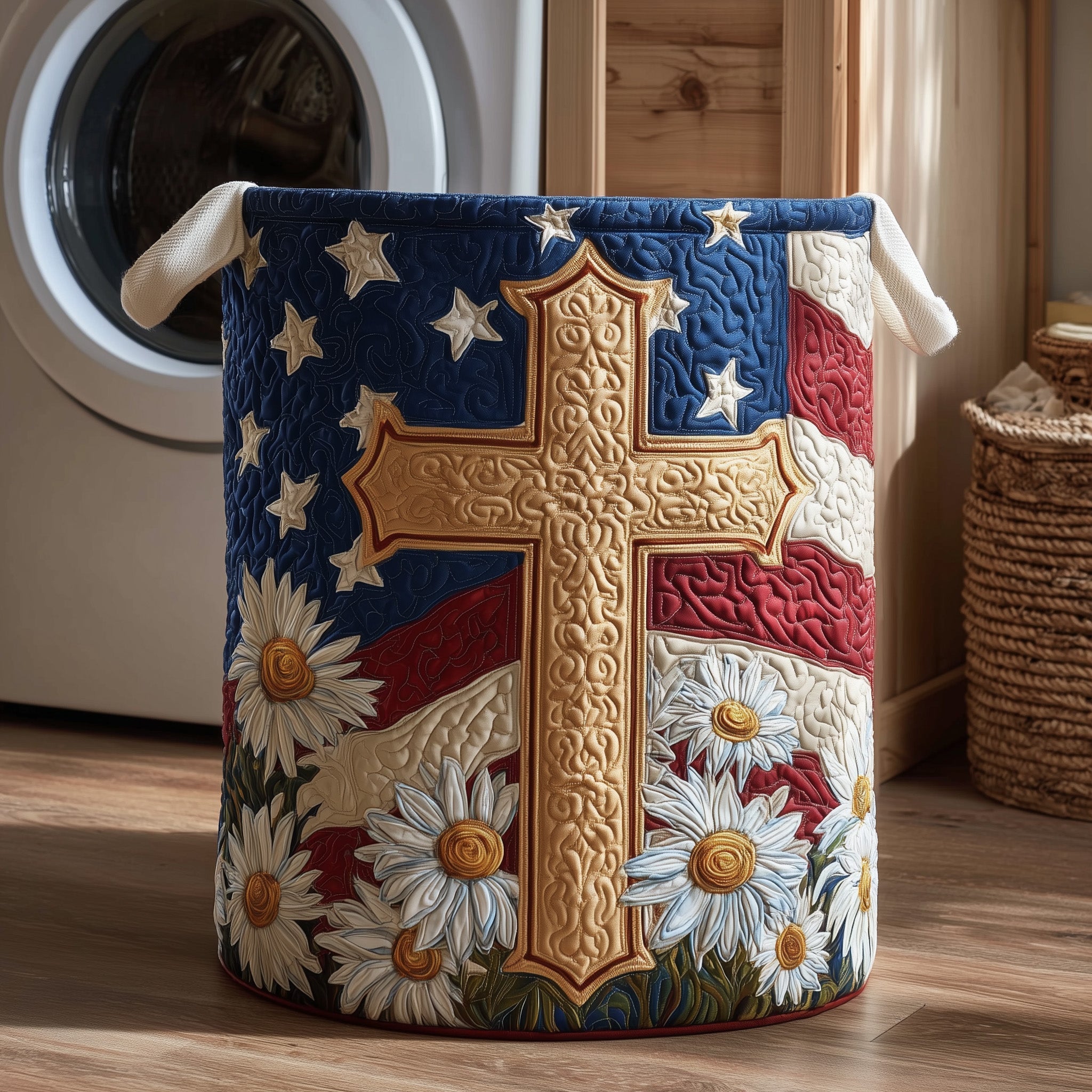 Liberty Cross Quilted Laundry Basket GFTOTP11976