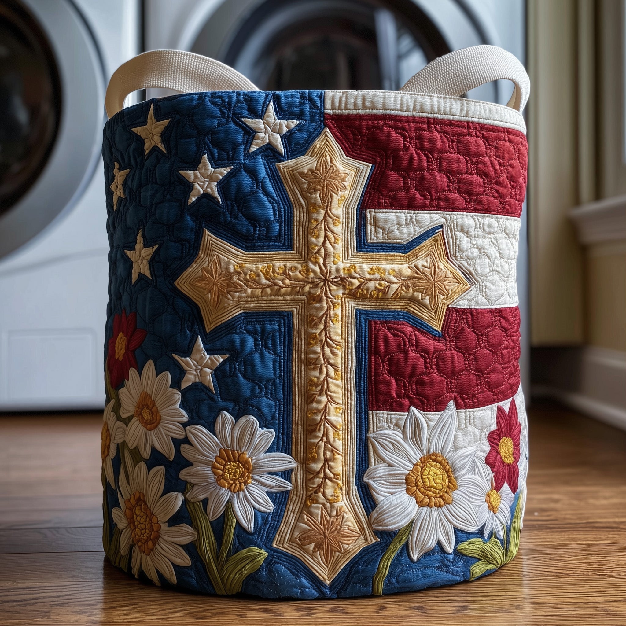 Liberty Cross Quilted Laundry Basket GFTOTP11978