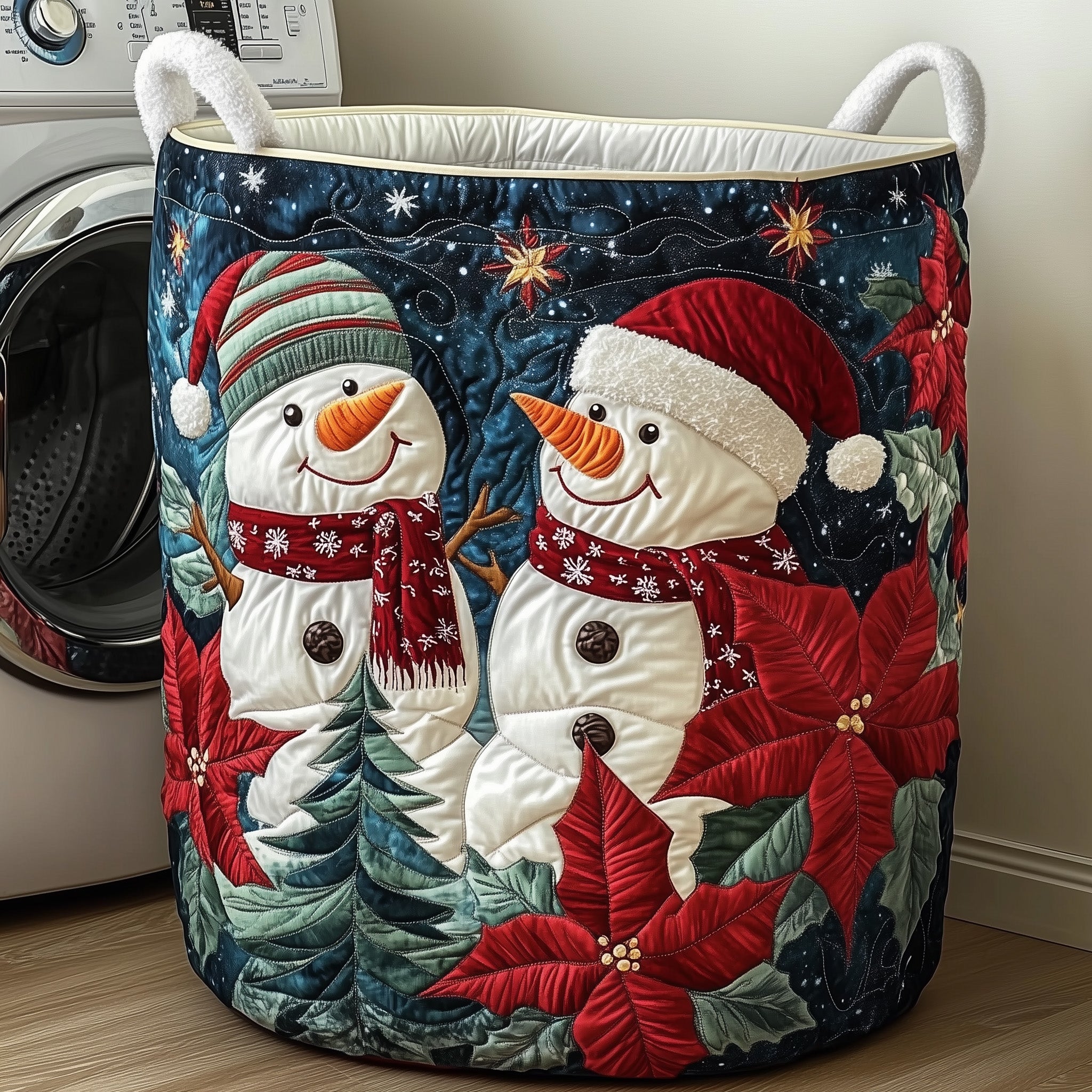 Happy Snowman Quilted Laundry Basket GFTOTP11979