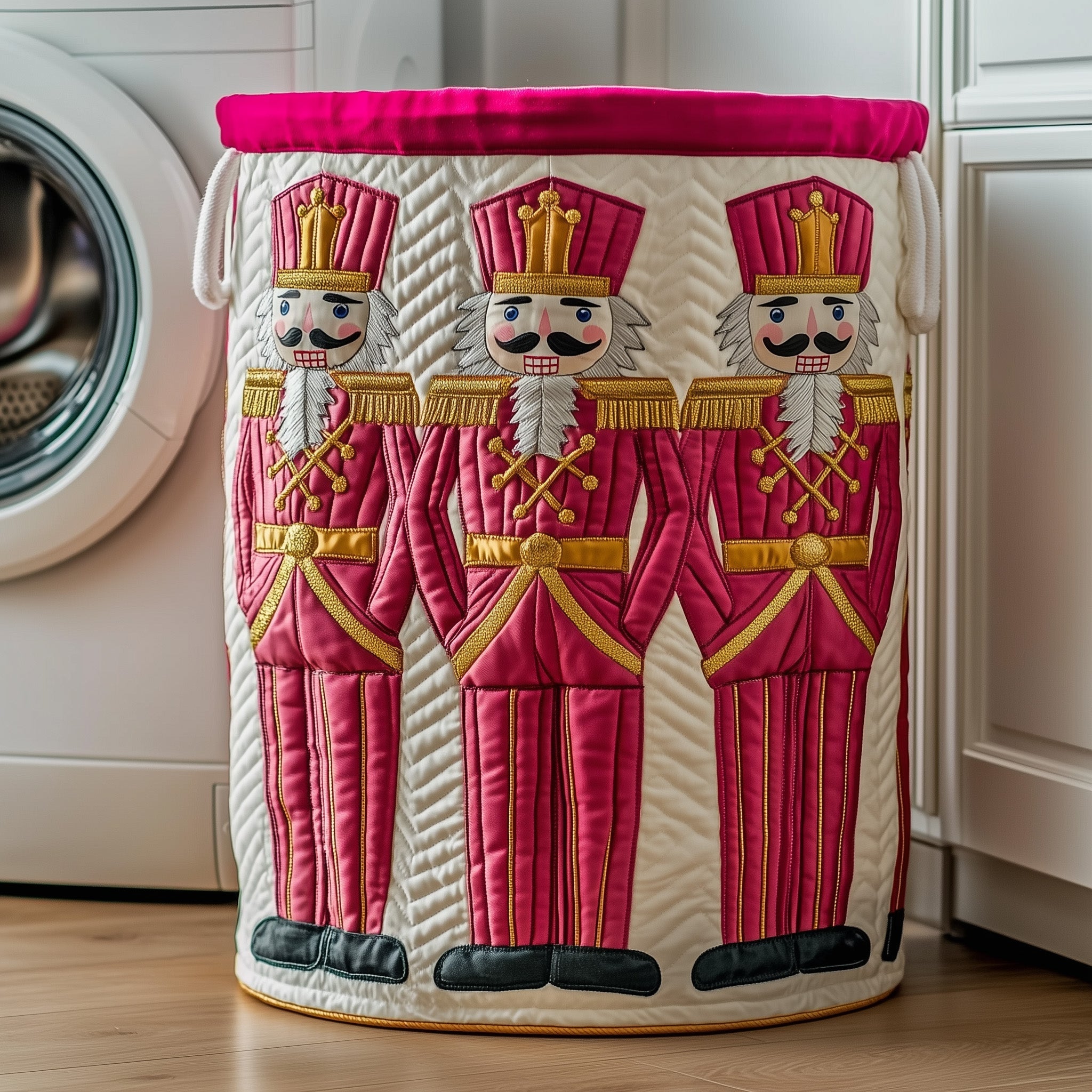 Festive Nutcracker Quilted Laundry Basket GFTOTP11982