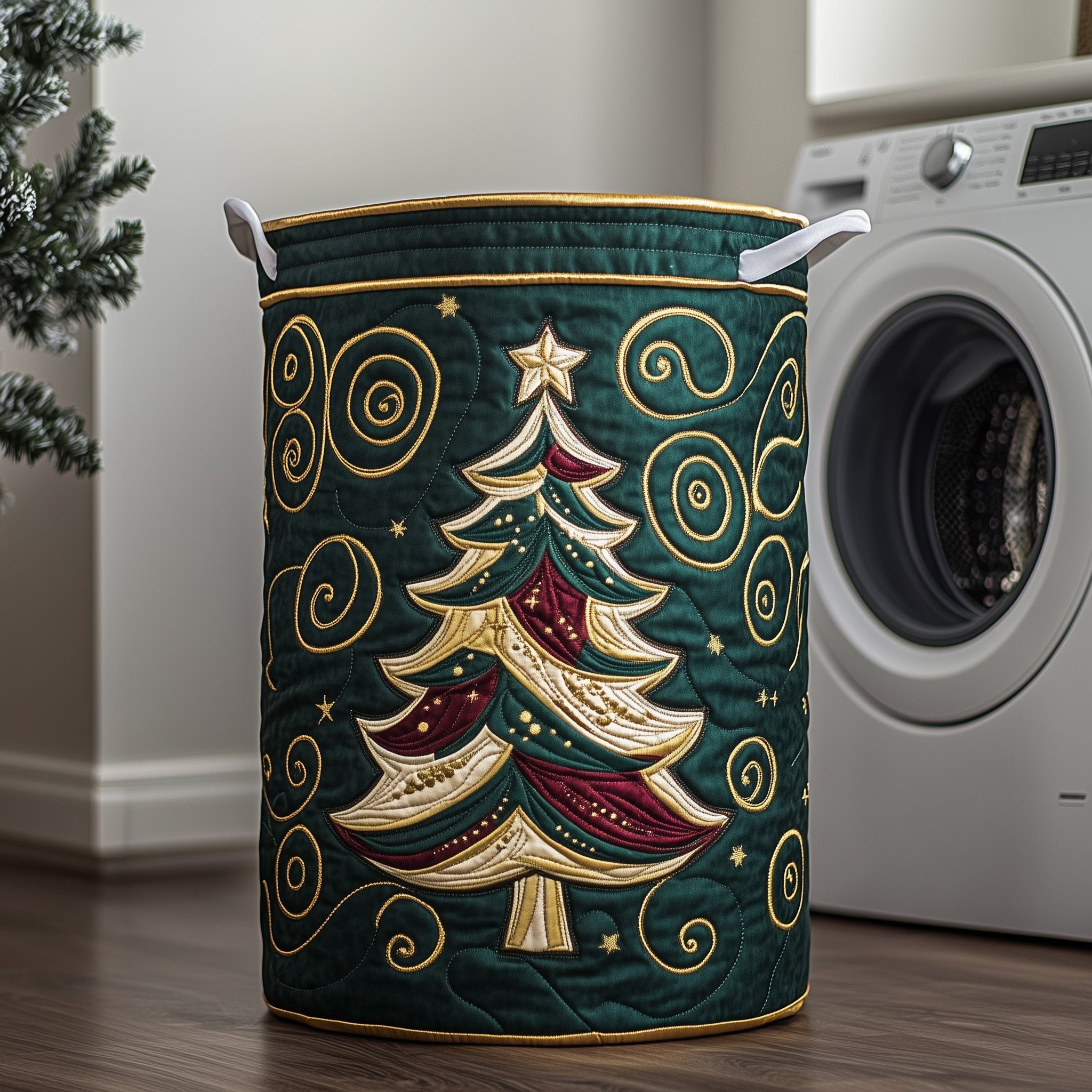 Jolly Pine Quilted Laundry Basket GFTOTP11988