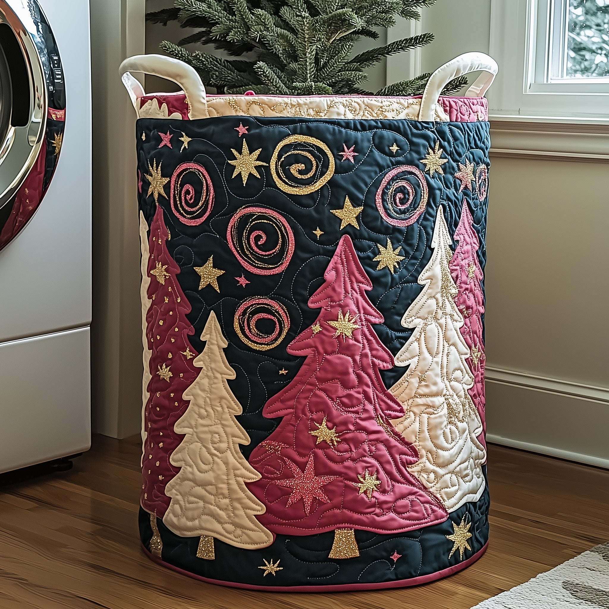 Jolly Pine Quilted Laundry Basket GFTOTP11991