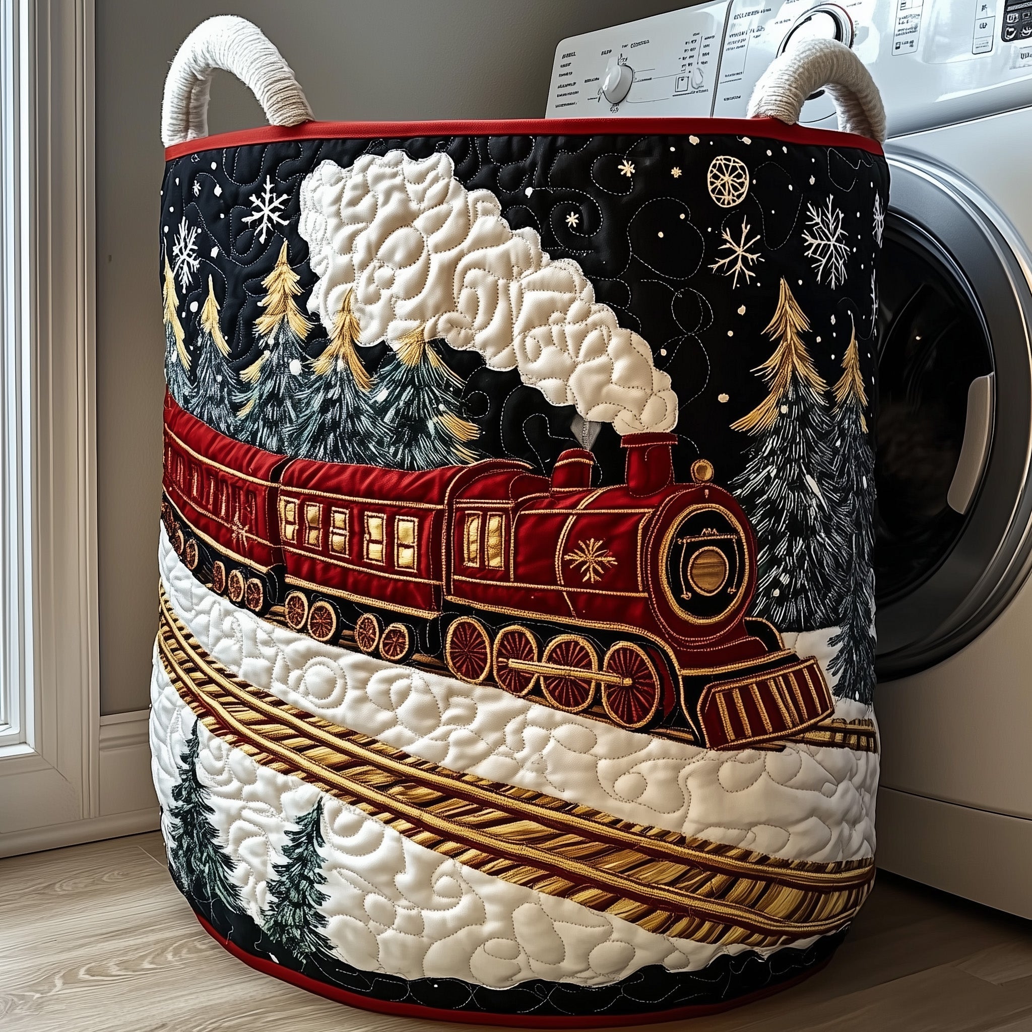 Holiday Express Quilted Laundry Basket GFTOTP11992