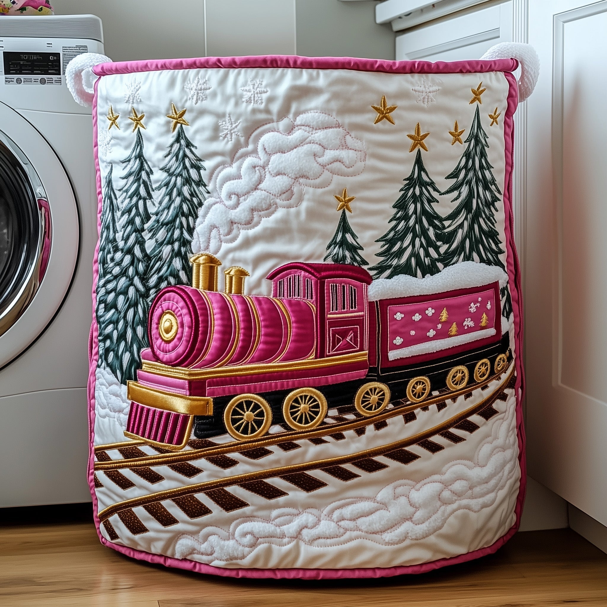 Holiday Express Quilted Laundry Basket GFTOTP11994