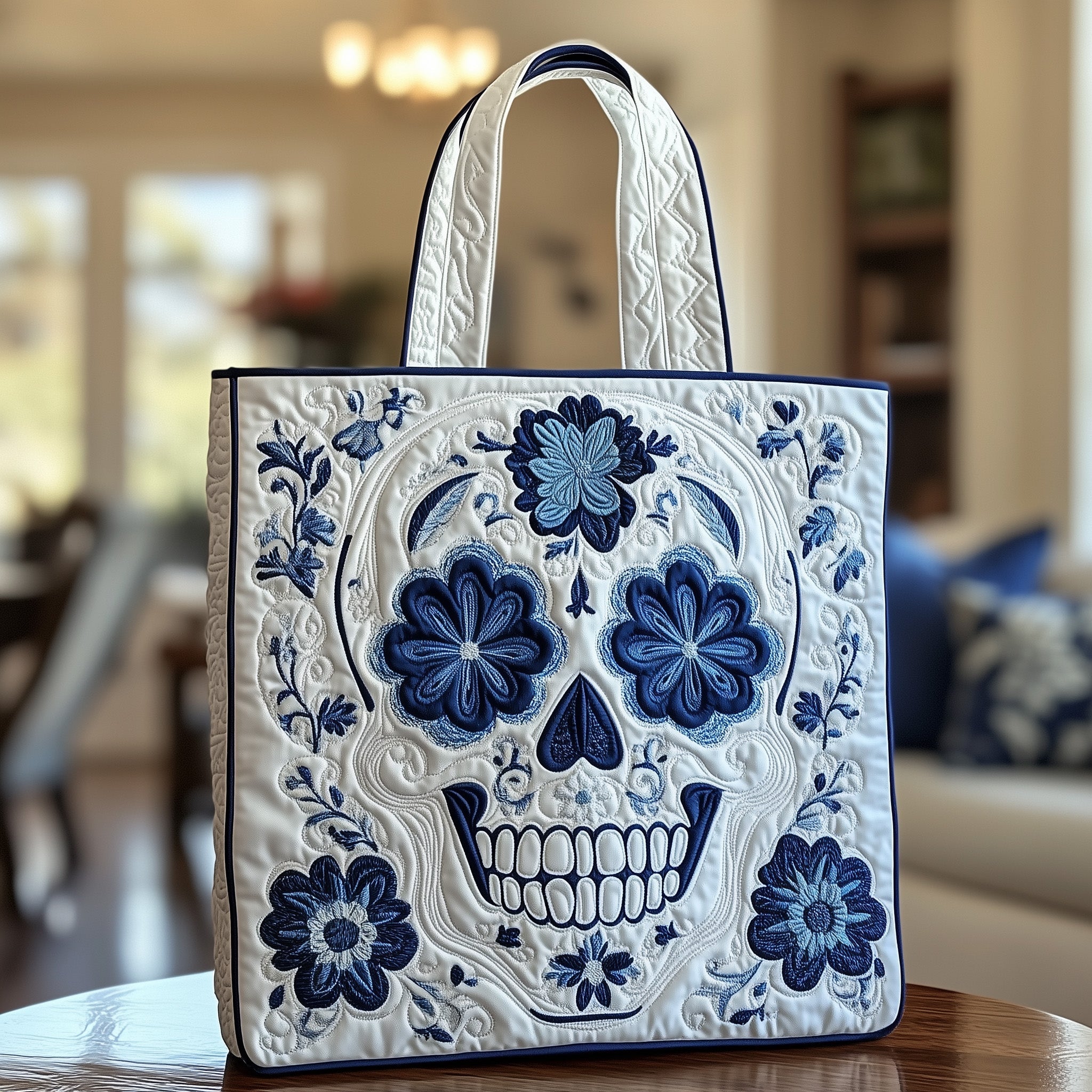 Ceramic Skull Quilted Tote Bag GFTOTP12015