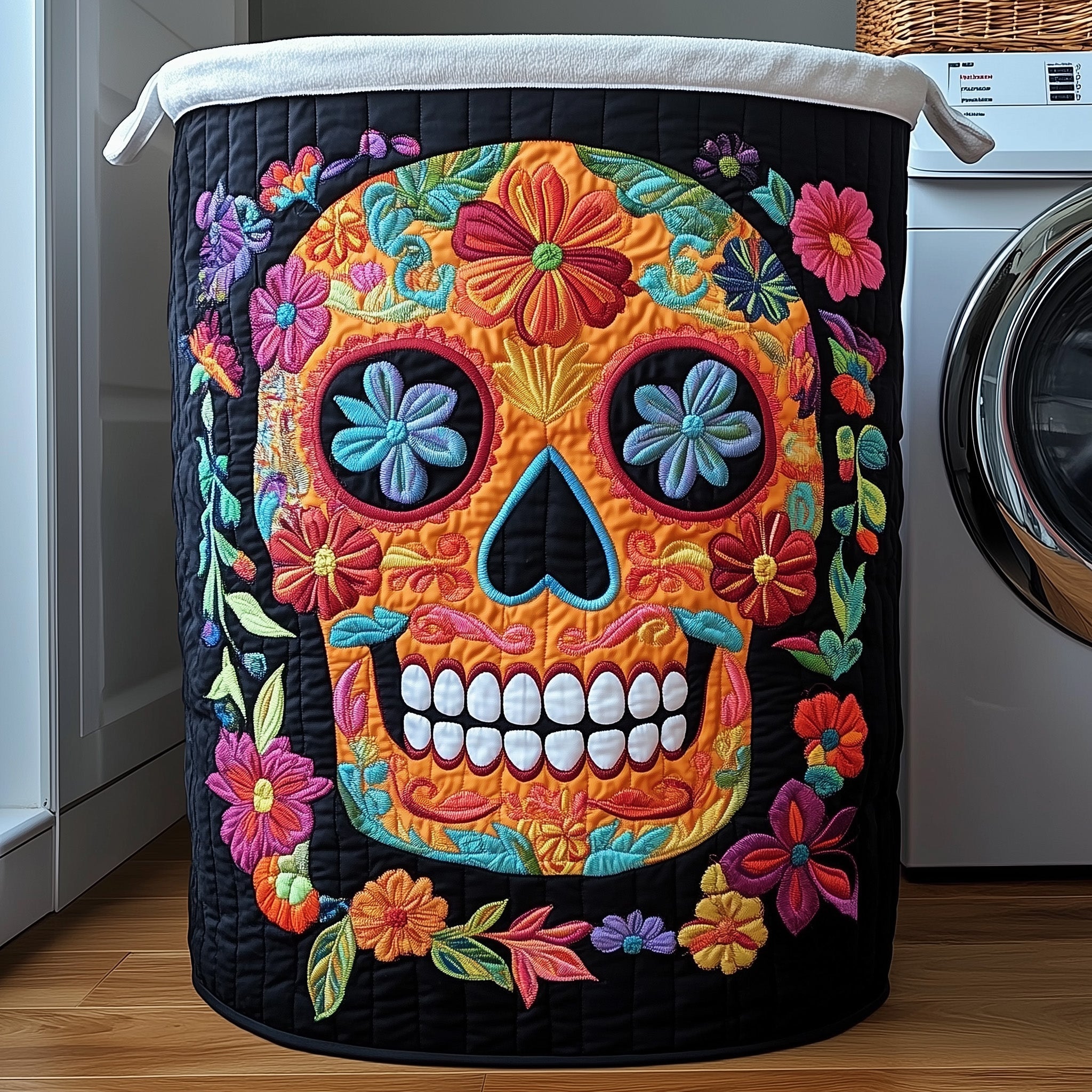 Fiesta Skull Quilted Laundry Basket GFTOTP12039