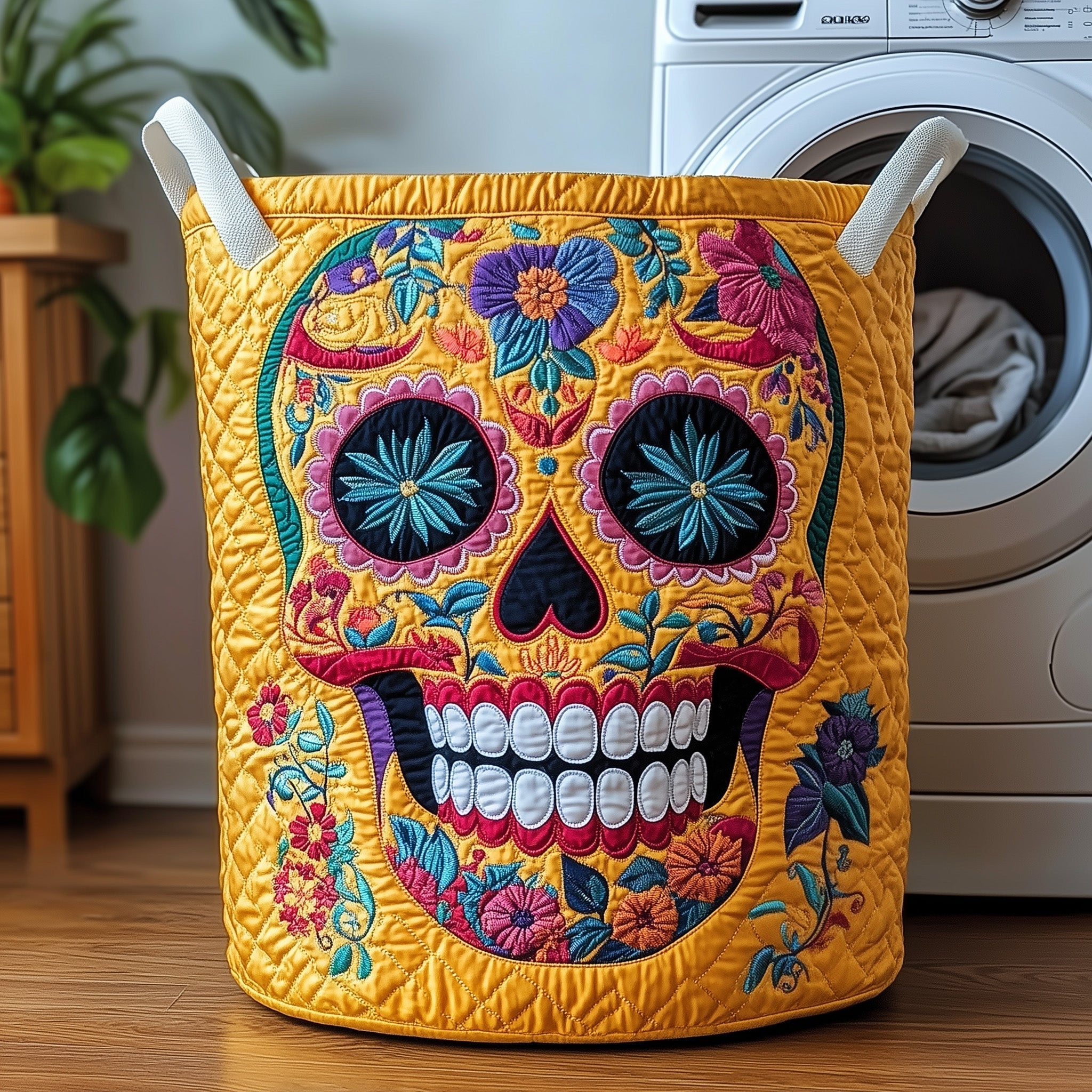 Fiesta Skull Quilted Laundry Basket GFTOTP12040