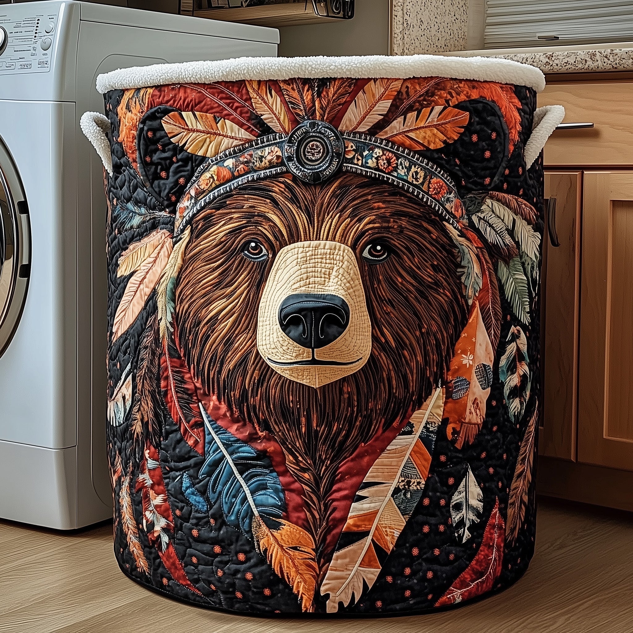 Native Charm Quilted Laundry Basket GFTOTP12057