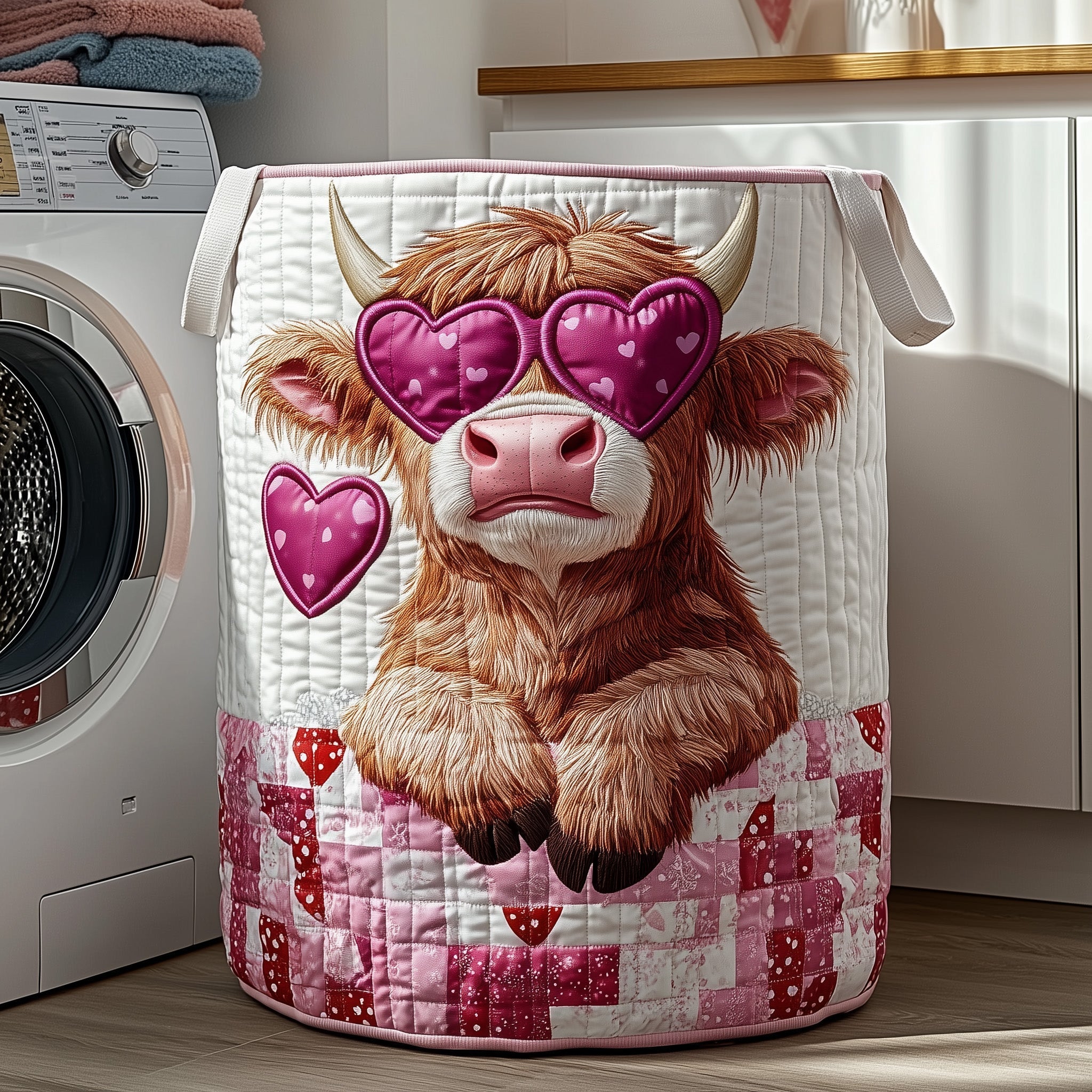 Highland Cow Quilted Laundry Basket GFTOTP12108