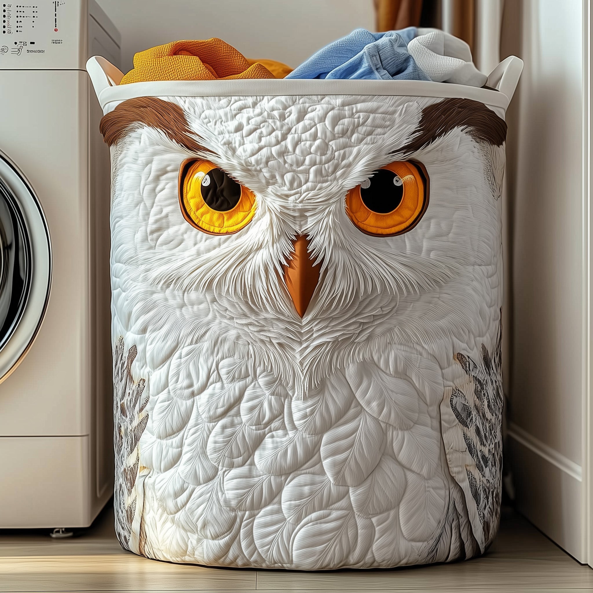 Majestic Owl Quilted Laundry Basket GFTOTP12140