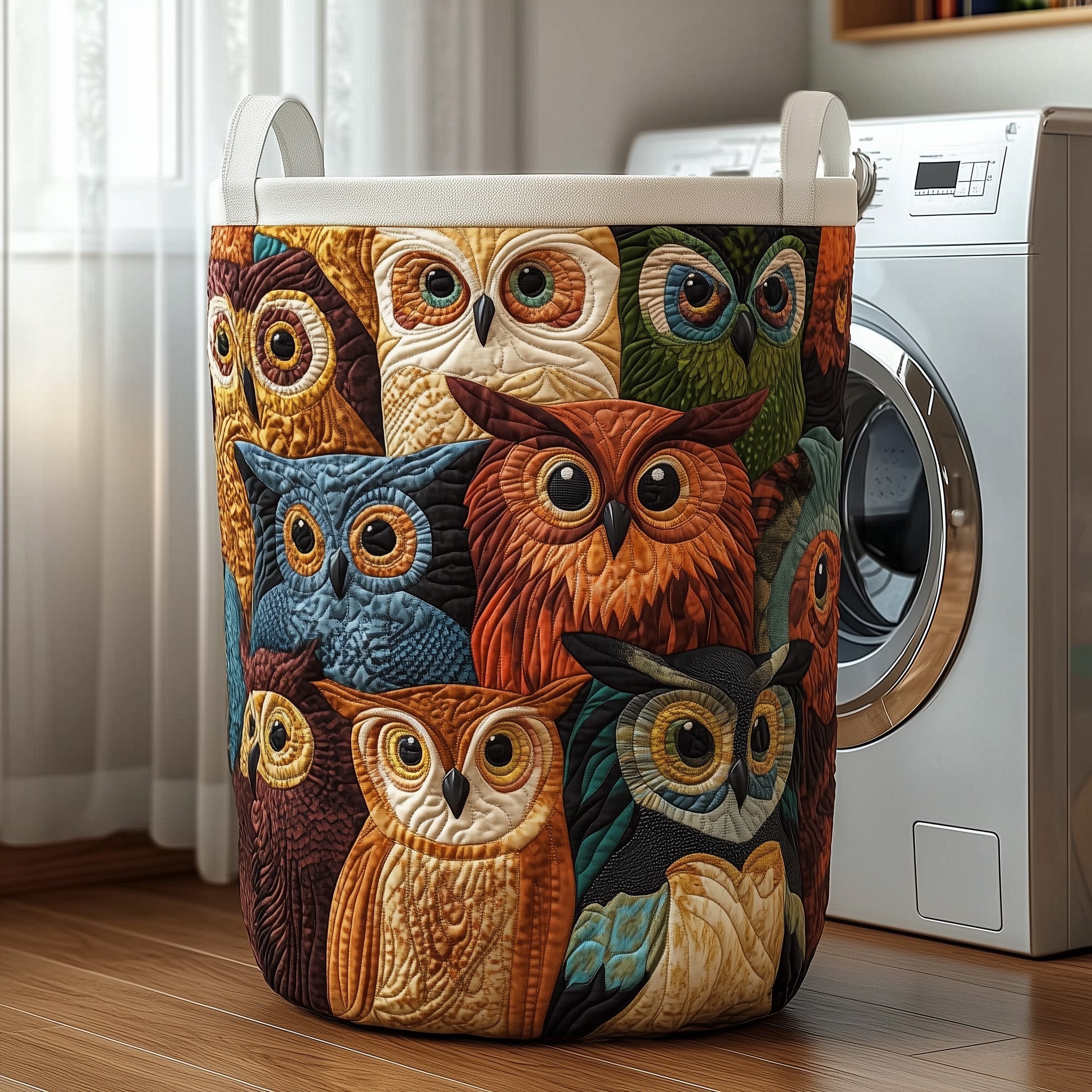 Owl Haven Quilted Laundry Basket GFTOTP12151