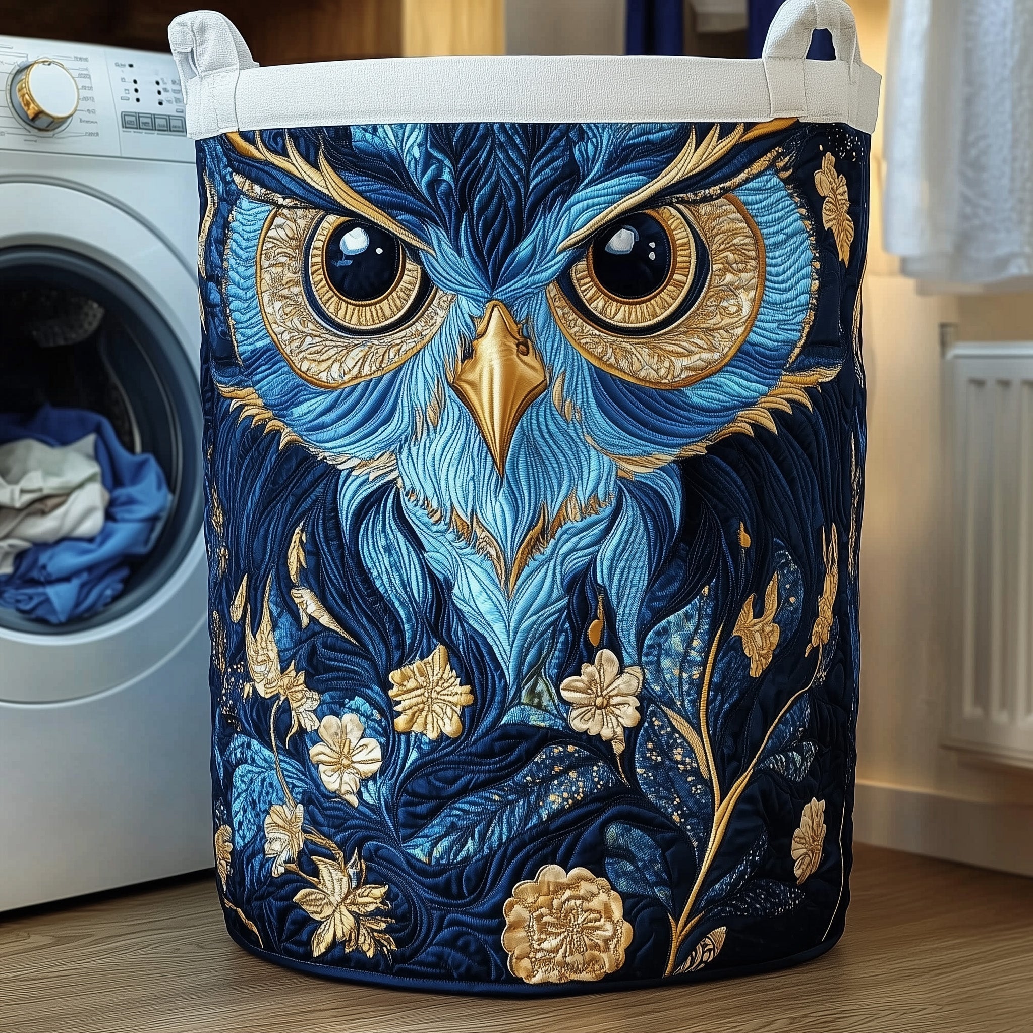 Celestial Owl Quilted Laundry Basket GFTOTP12153