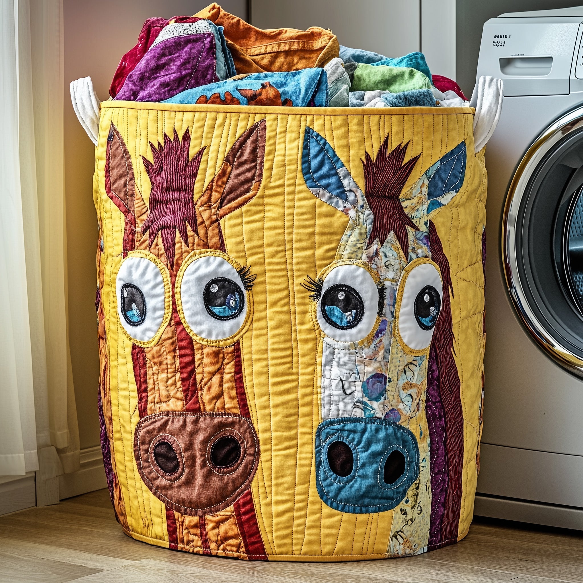 Donkey Whimsy Quilted Laundry Basket GFTOTP12501