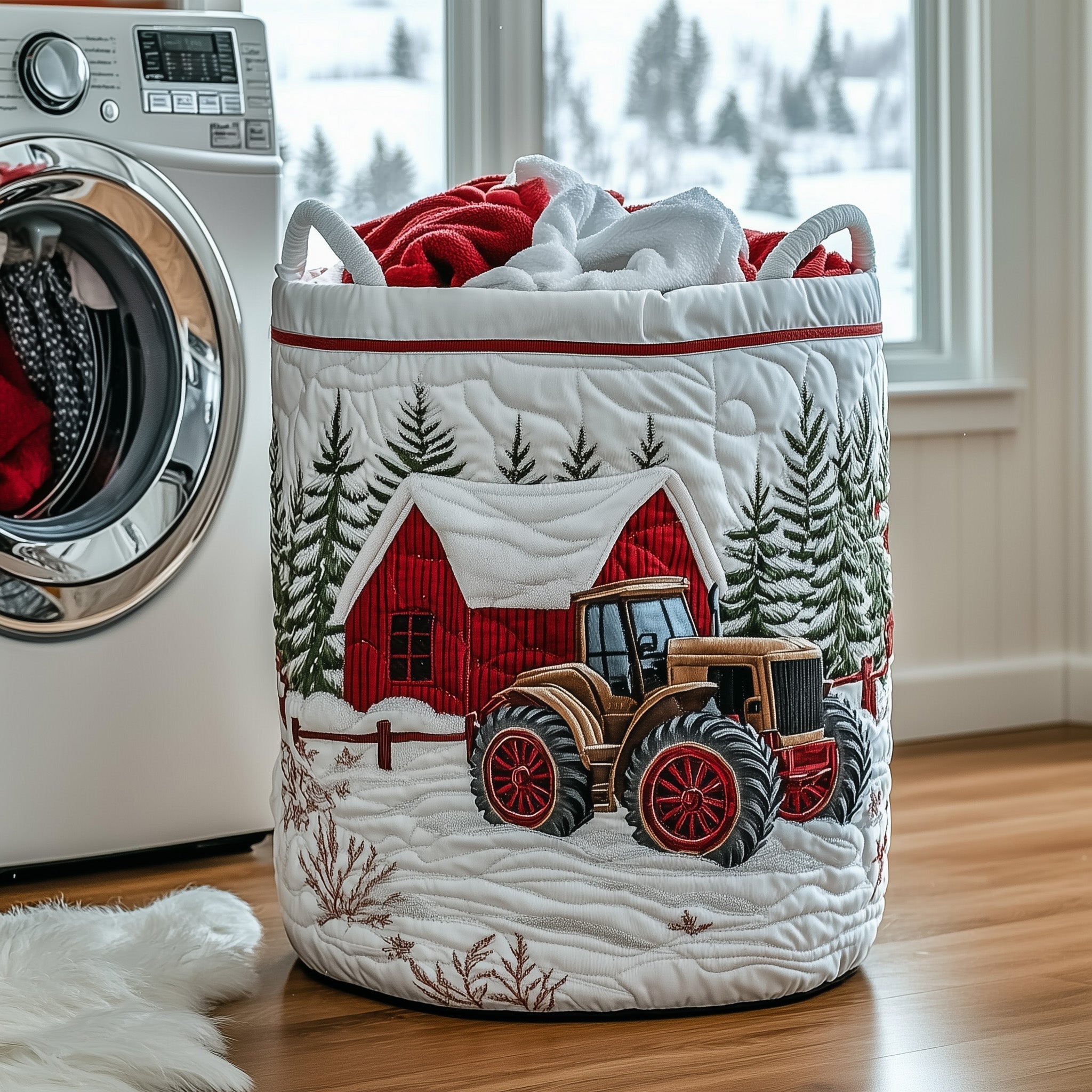 Prairie Breeze Quilted Laundry Basket GFTOTP13288