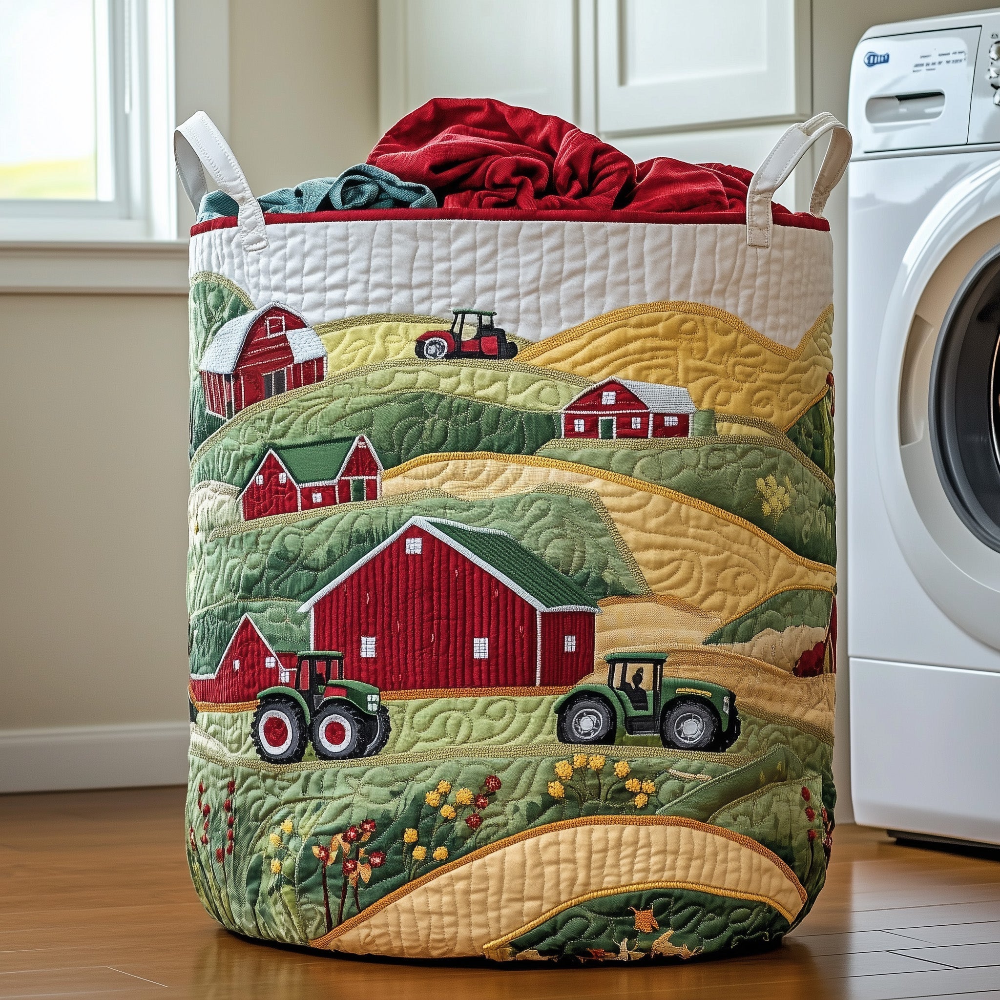 Prairie Breeze Quilted Laundry Basket GFTOTP13289