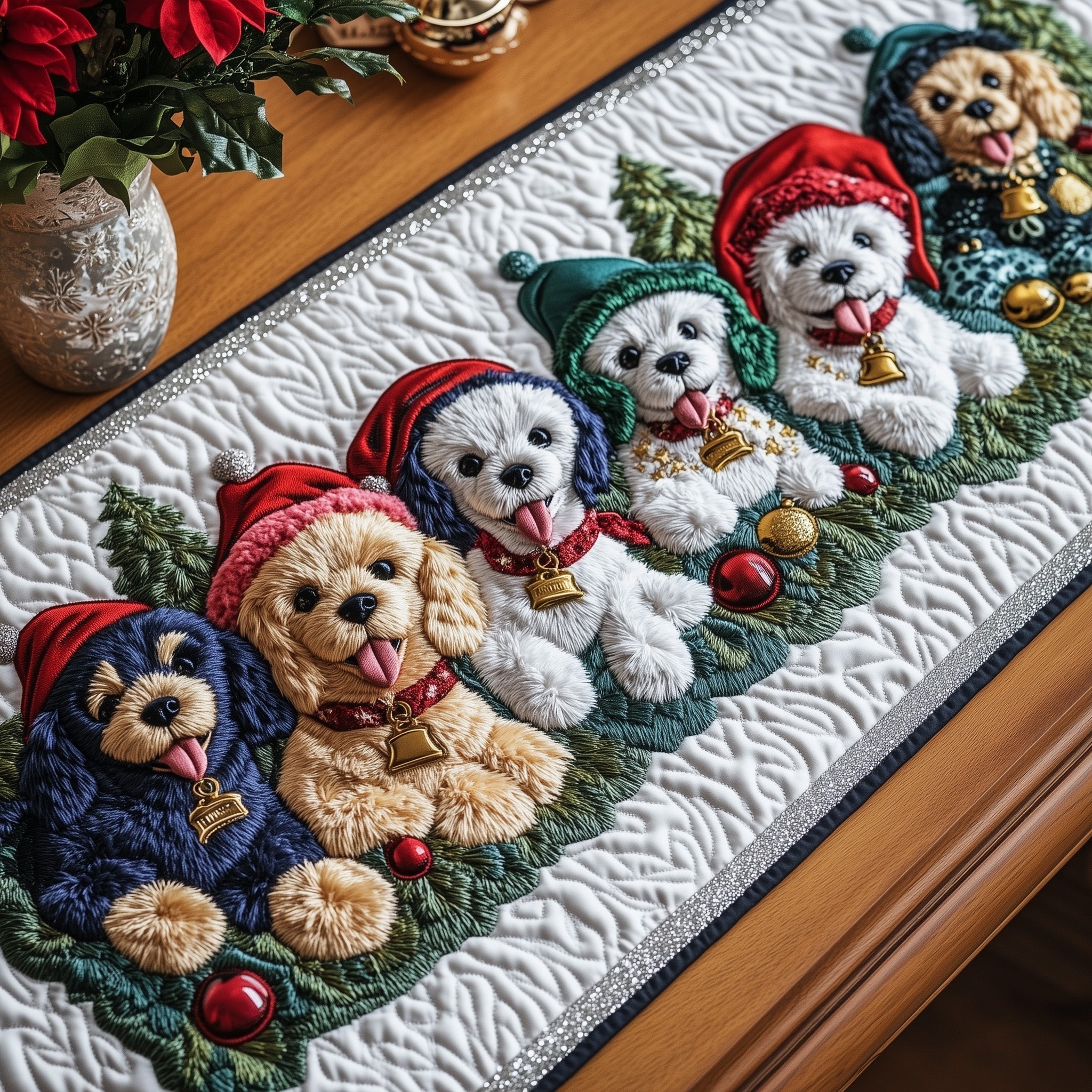 Jolly Poodle Quilted Table Runner GFTOTP13337