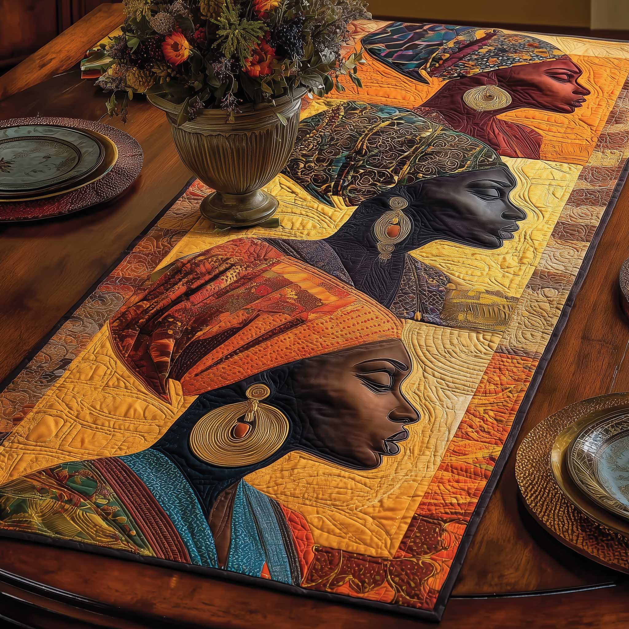 Golden Queens Quilted Table Runner GFTOTP13492